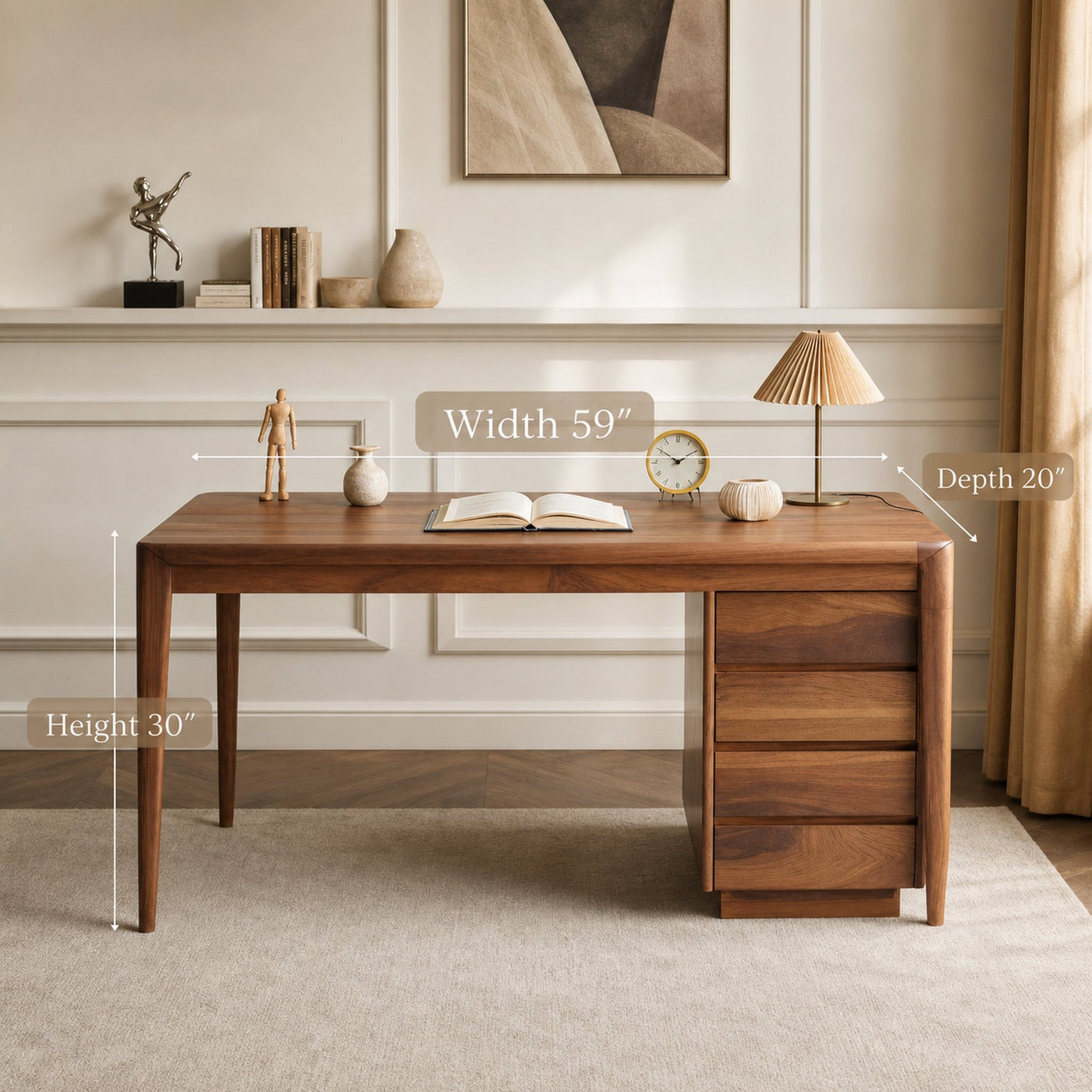 Modern Writing Desk With Drawers For Home Office - product view 6