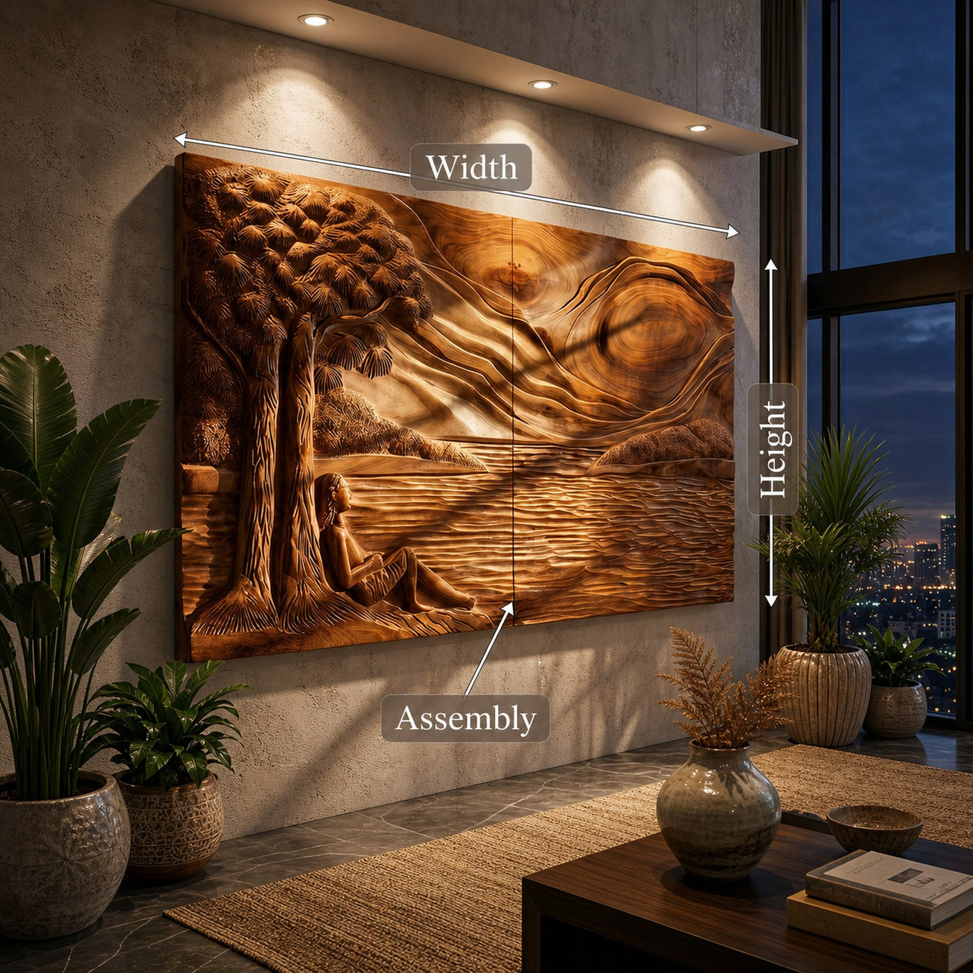 Mountain Forest Wood Wall Art For Rustic Lodge Interior Design - product view 5