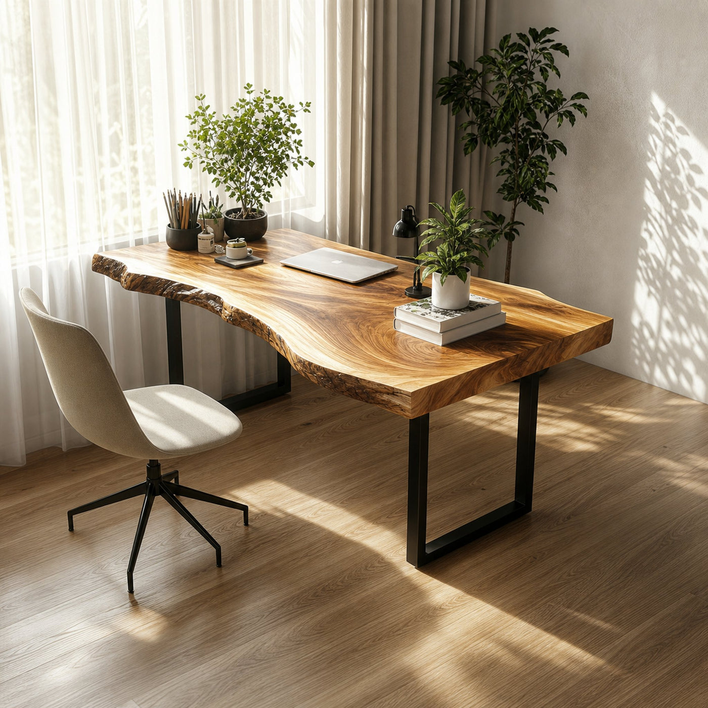 Natural Contemporary Office Desk Home Office And Study Room - product view 2