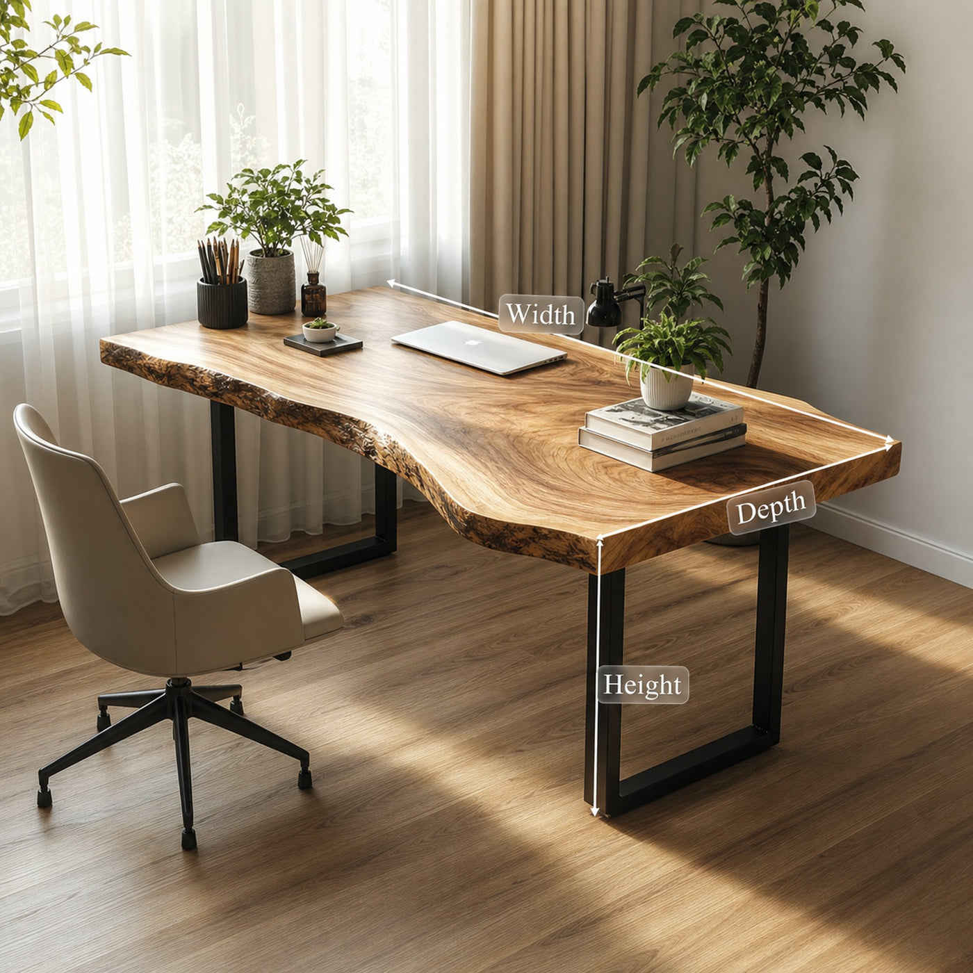 Natural Contemporary Office Desk Home Office And Study Room - product view 6