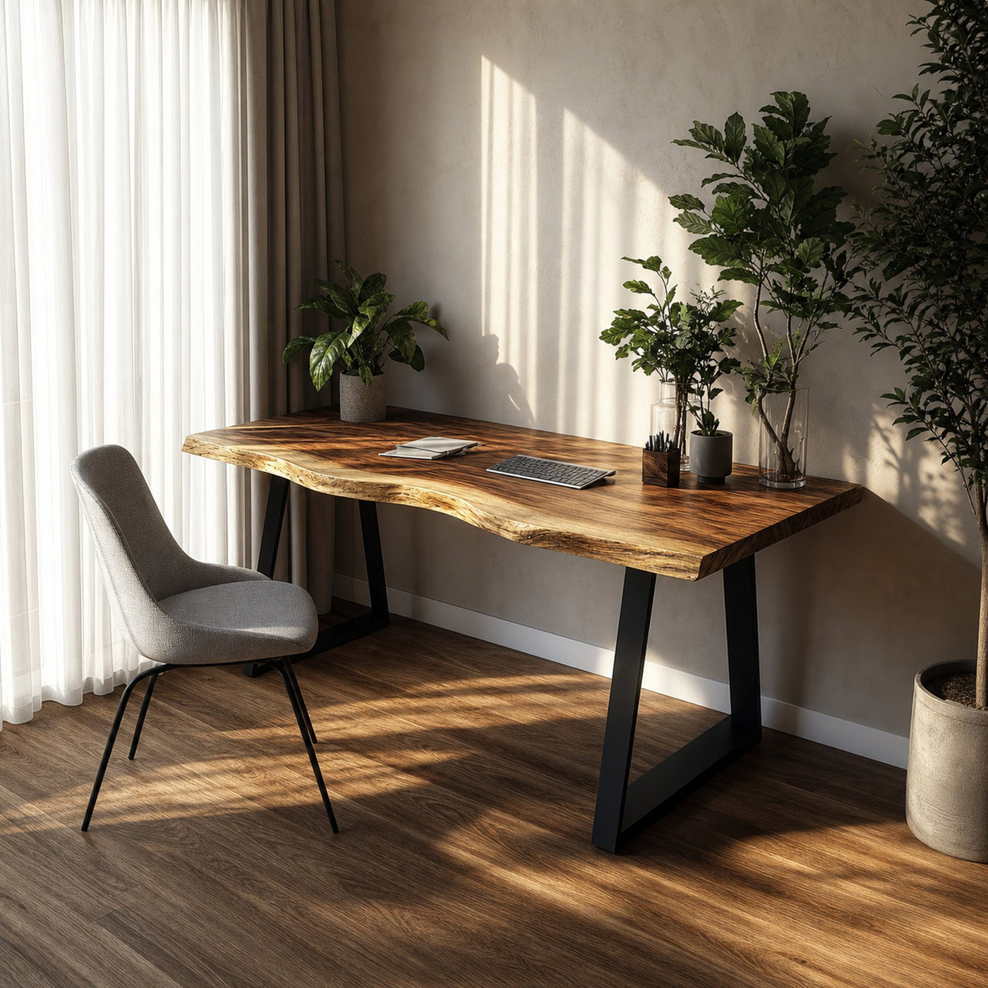 Natural Rustic Desk Bedroom And Work Corner
