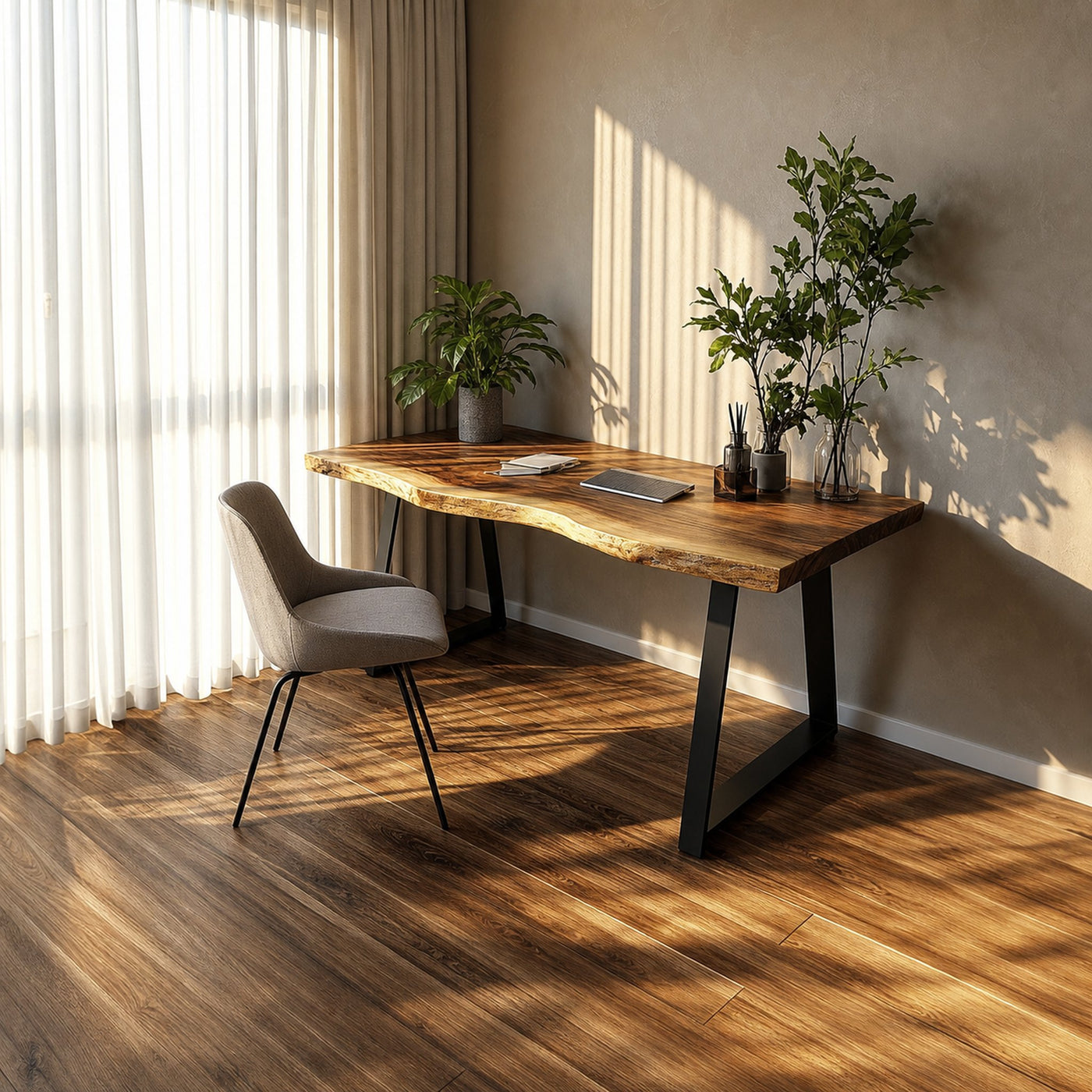Natural Rustic Desk Bedroom And Work Corner - product view 2