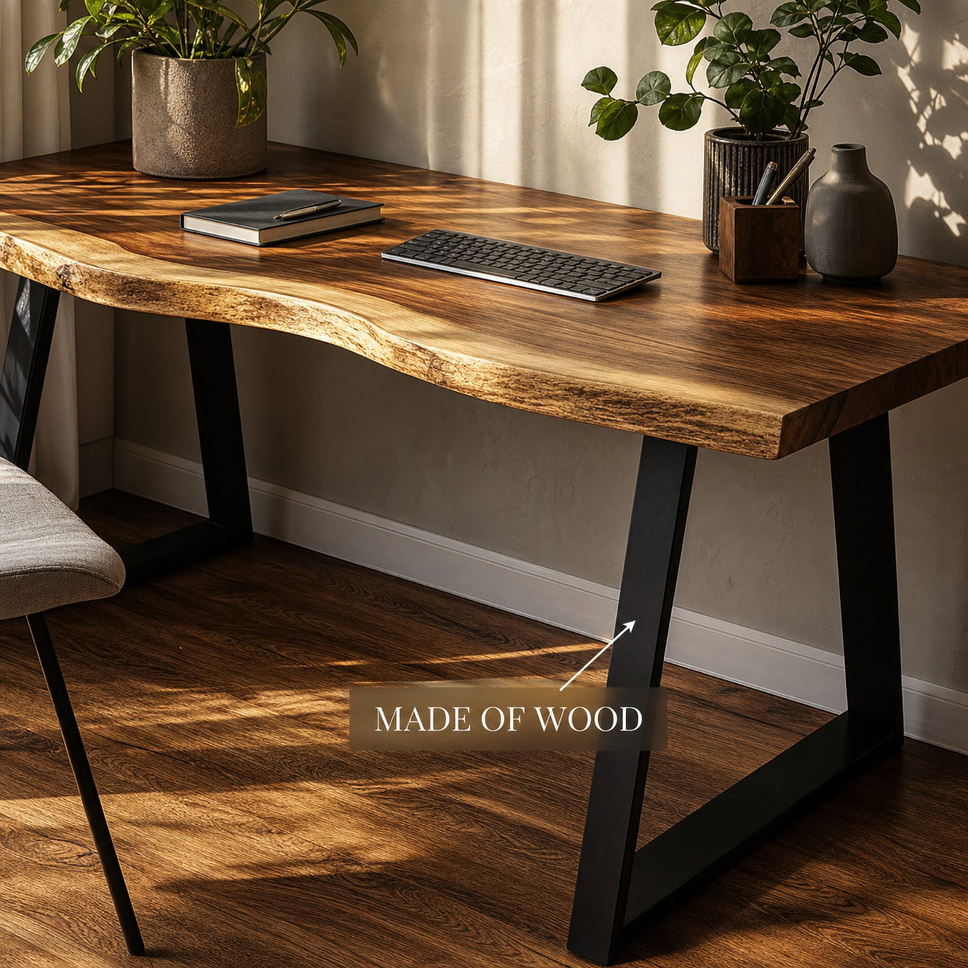 Natural Rustic Desk Bedroom And Work Corner - product view 3