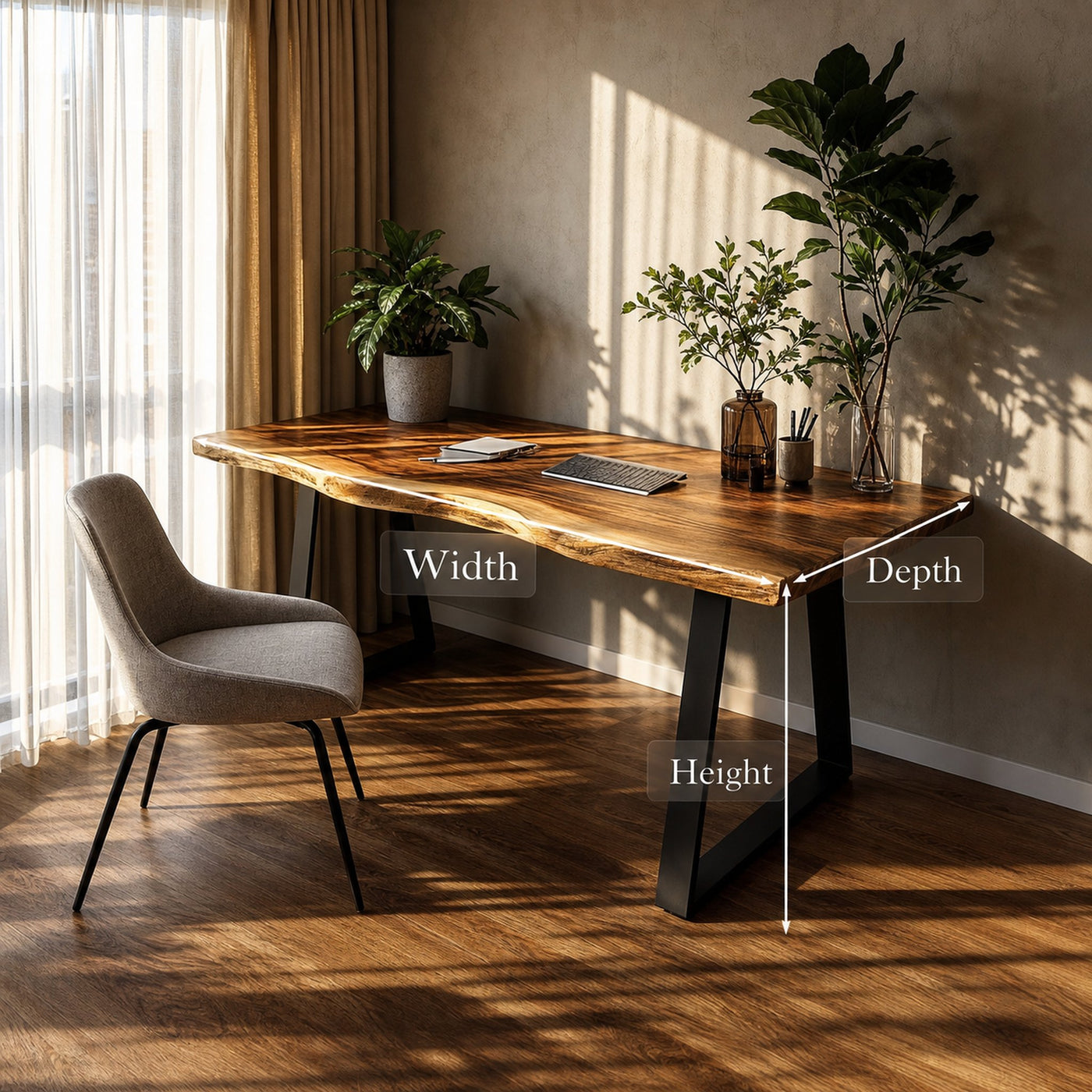 Natural Rustic Desk Bedroom And Work Corner - product view 6