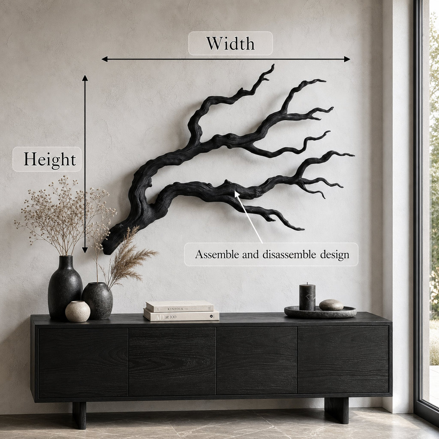 Nature Inspired Branch Wall Art Organic Sculptural Design For Living Room - product view 8