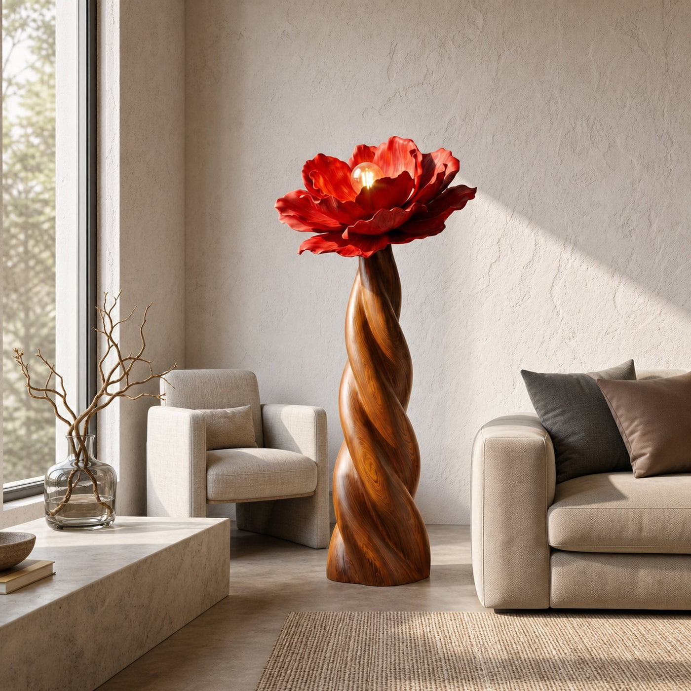 Nature Inspired Floor Lamp With Blooming Flower Silhouette For Living Room - product view 6