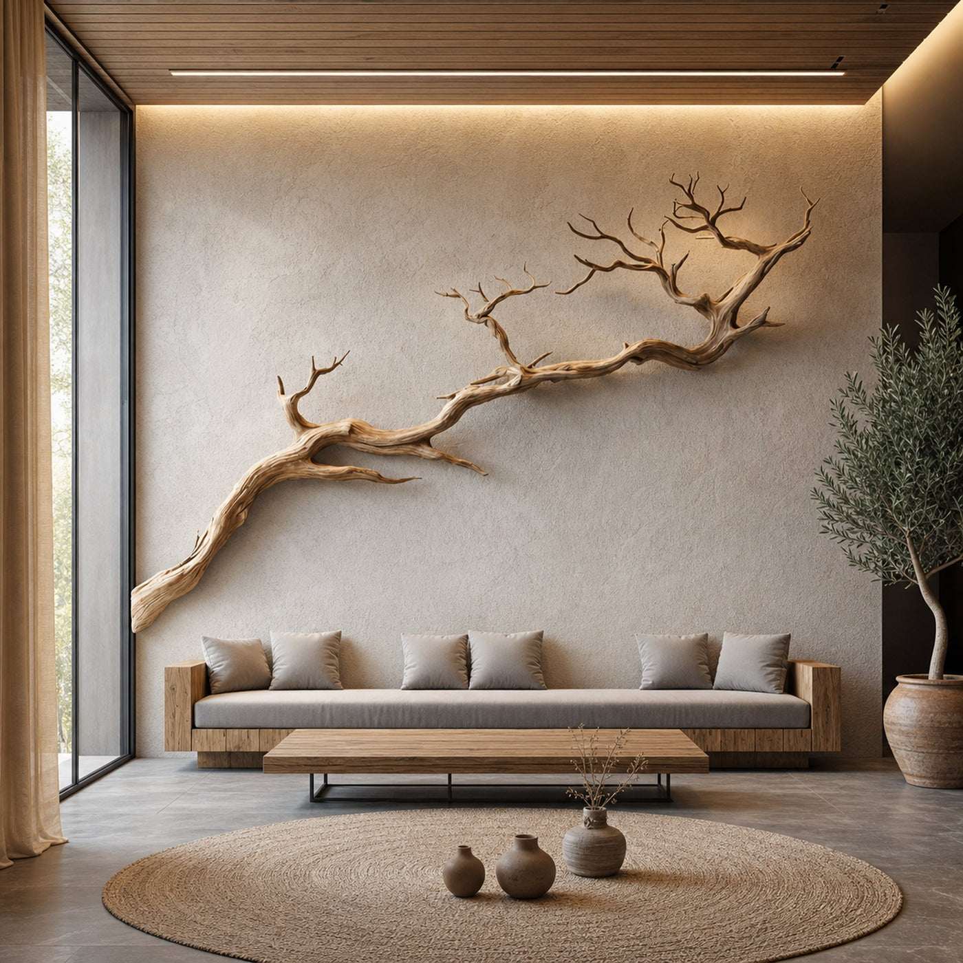 Nature Inspired Solid Wood Wall Art Sculptural Living Space Decor - product view 2