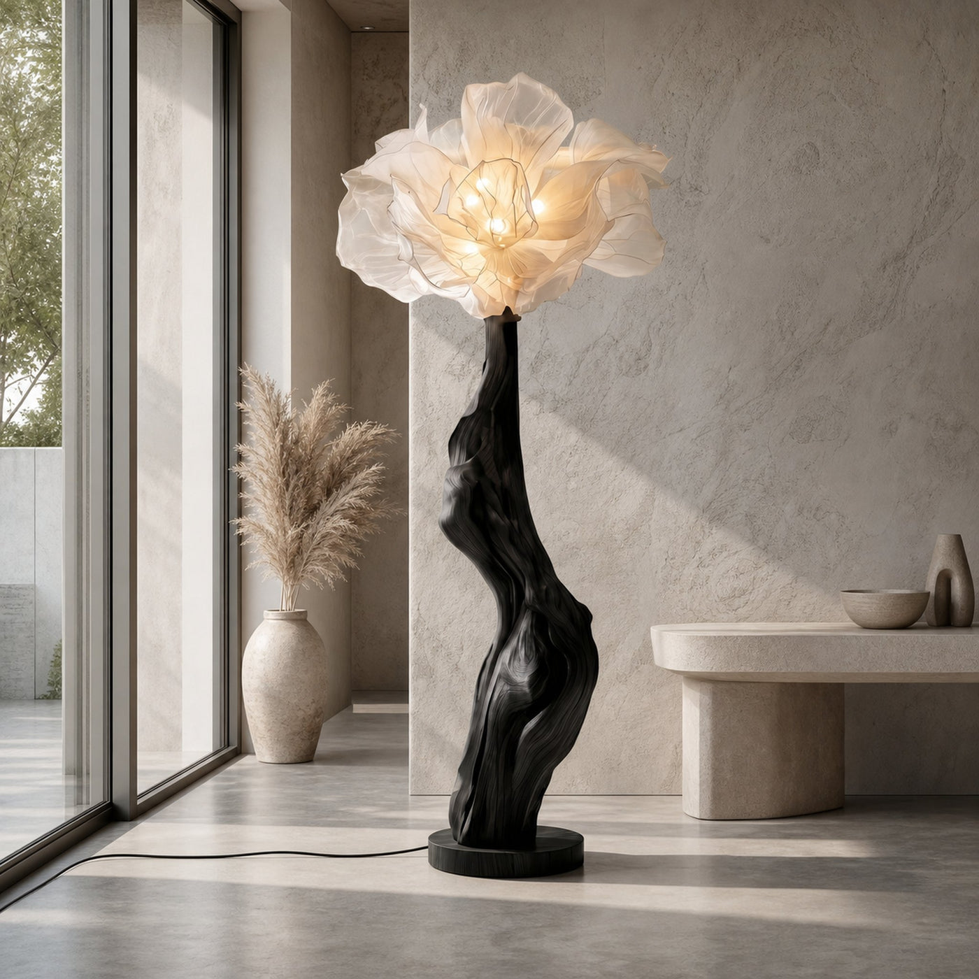 Nature Inspired Standing Lamp Artistic Flower Display For Living Room - product view 4