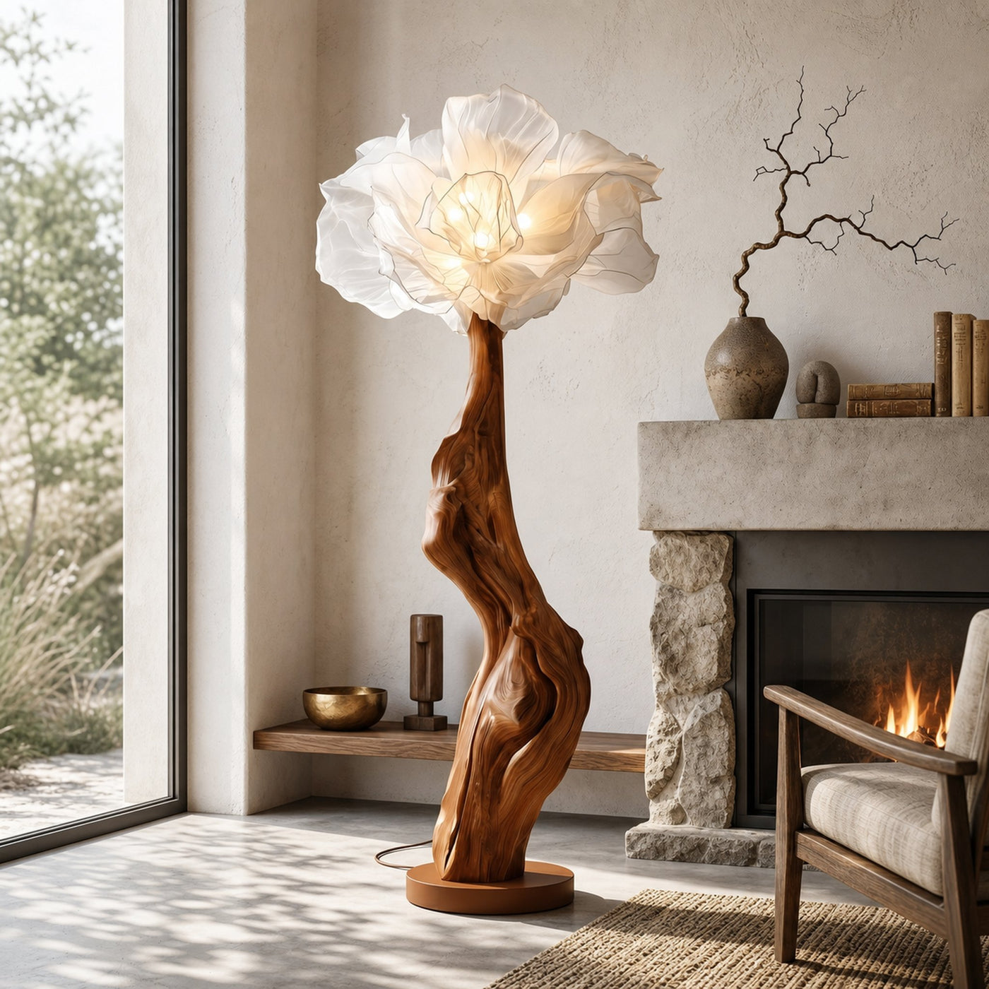 Nature Inspired Standing Lamp Artistic Flower Display For Living Room - product view 6