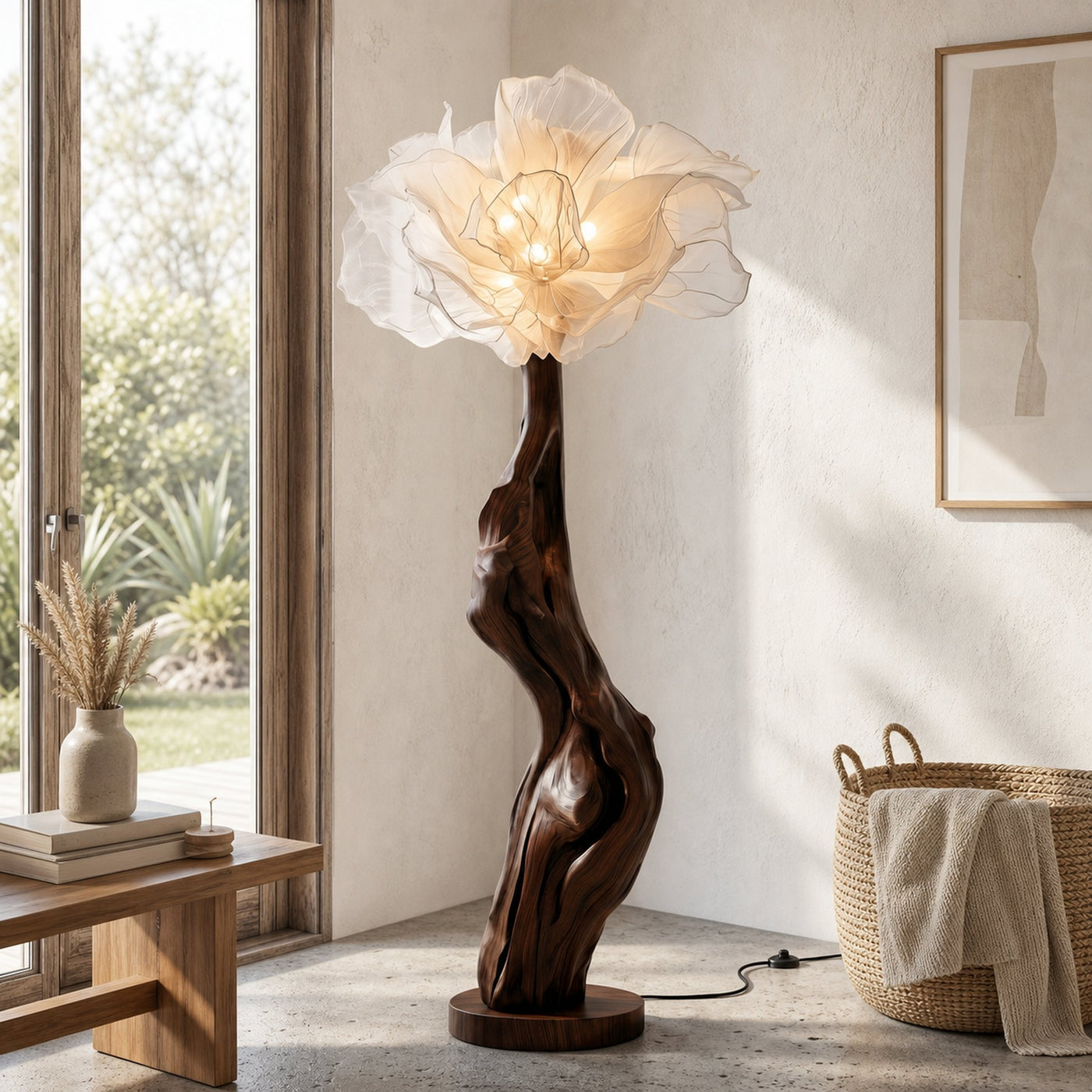 Nature Inspired Standing Lamp Artistic Flower Display For Living Room - product view 7