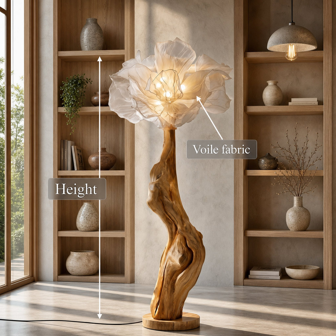 Nature Inspired Standing Lamp Artistic Flower Display For Living Room - product view 8
