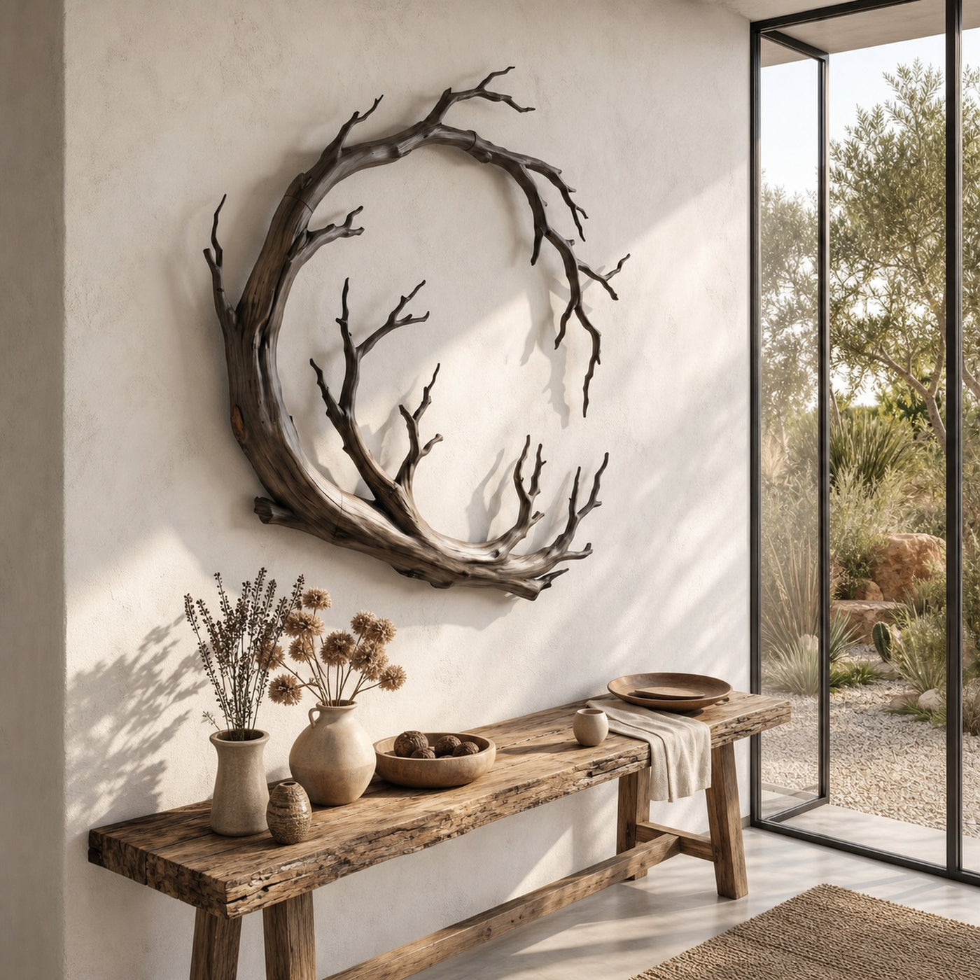 Nature Inspired Wall Decor Organic Branch Ring For Living Room - product view 3