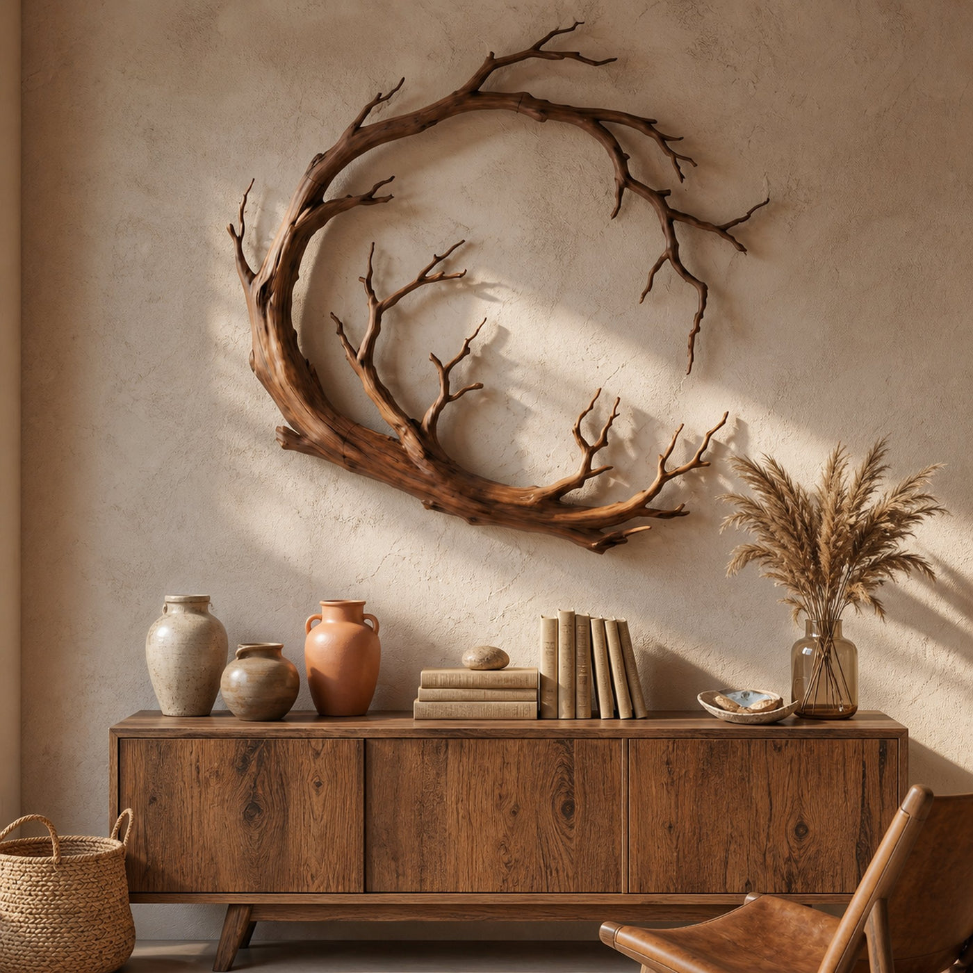 Nature Inspired Wall Decor Organic Branch Ring For Living Room - product view 6