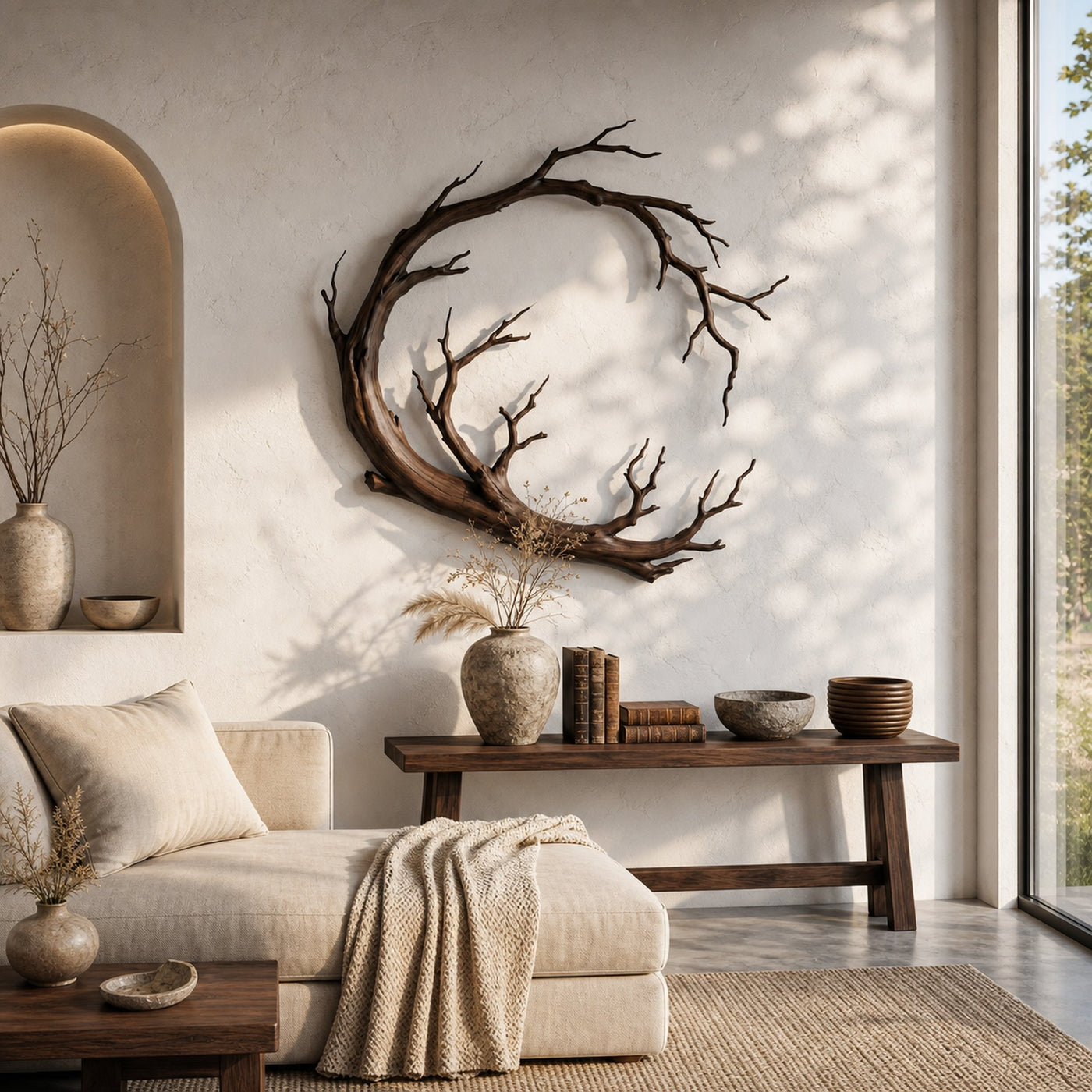 Nature Inspired Wall Decor Organic Branch Ring For Living Room - product view 7