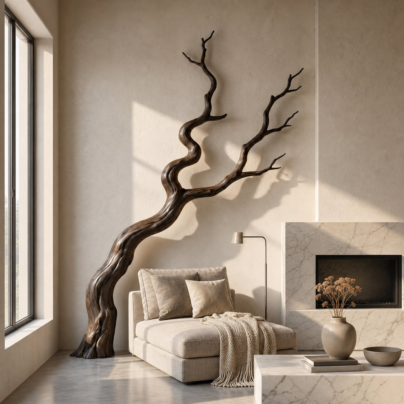 Nature Inspired Wall Decor Sculptural Branch Design For Living Room