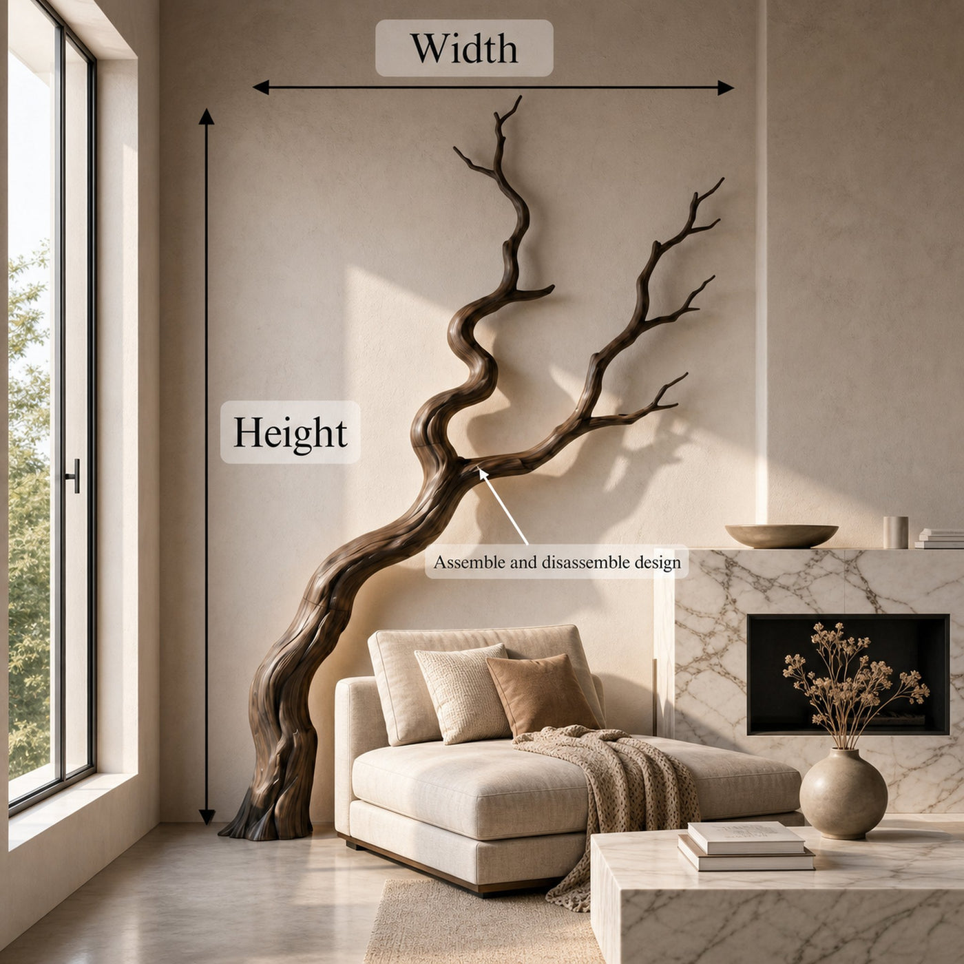 Nature Inspired Wall Decor Sculptural Branch Design For Living Room - product view 8
