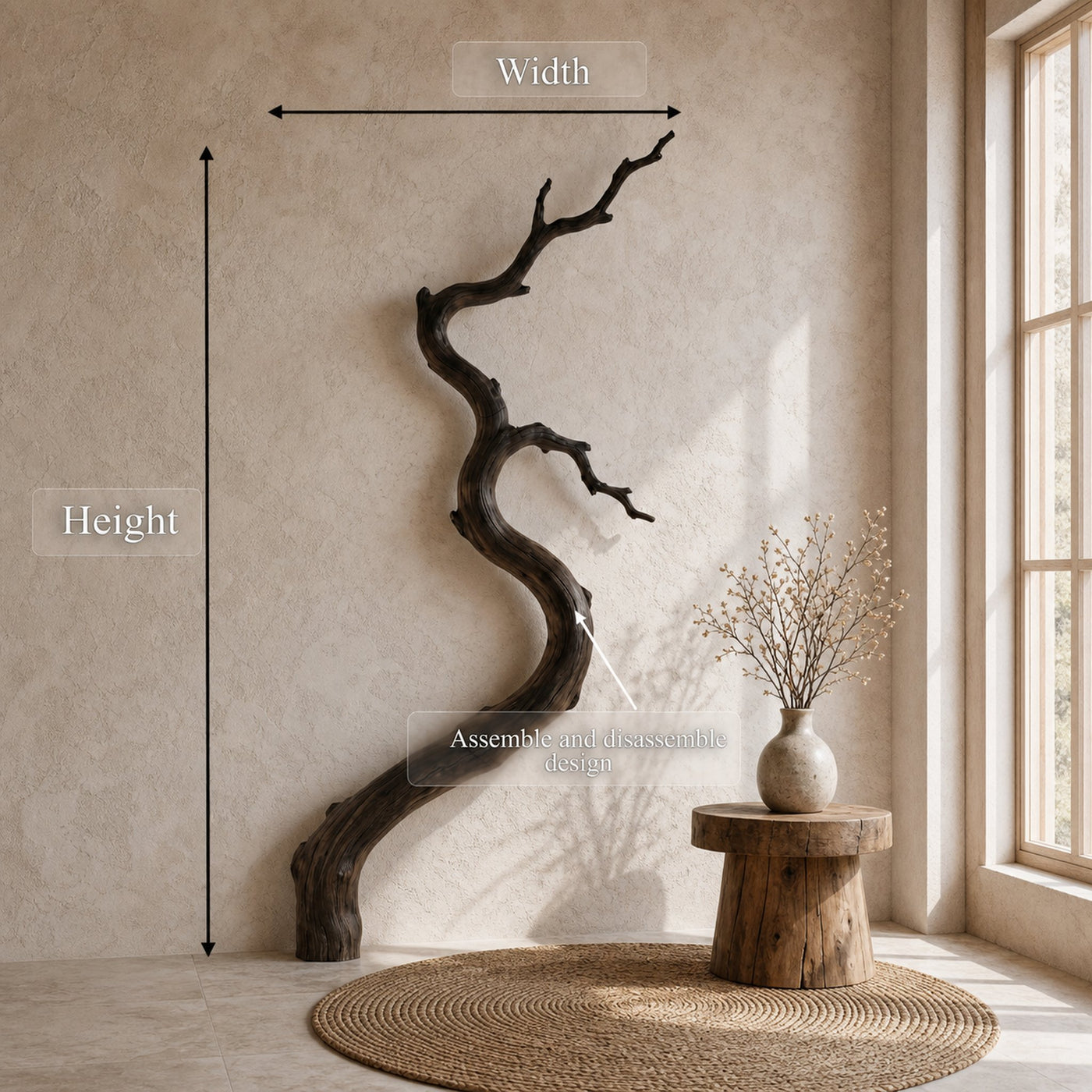 Nature Inspired Wall Decor Tree Branch Form For Entryway - product view 8