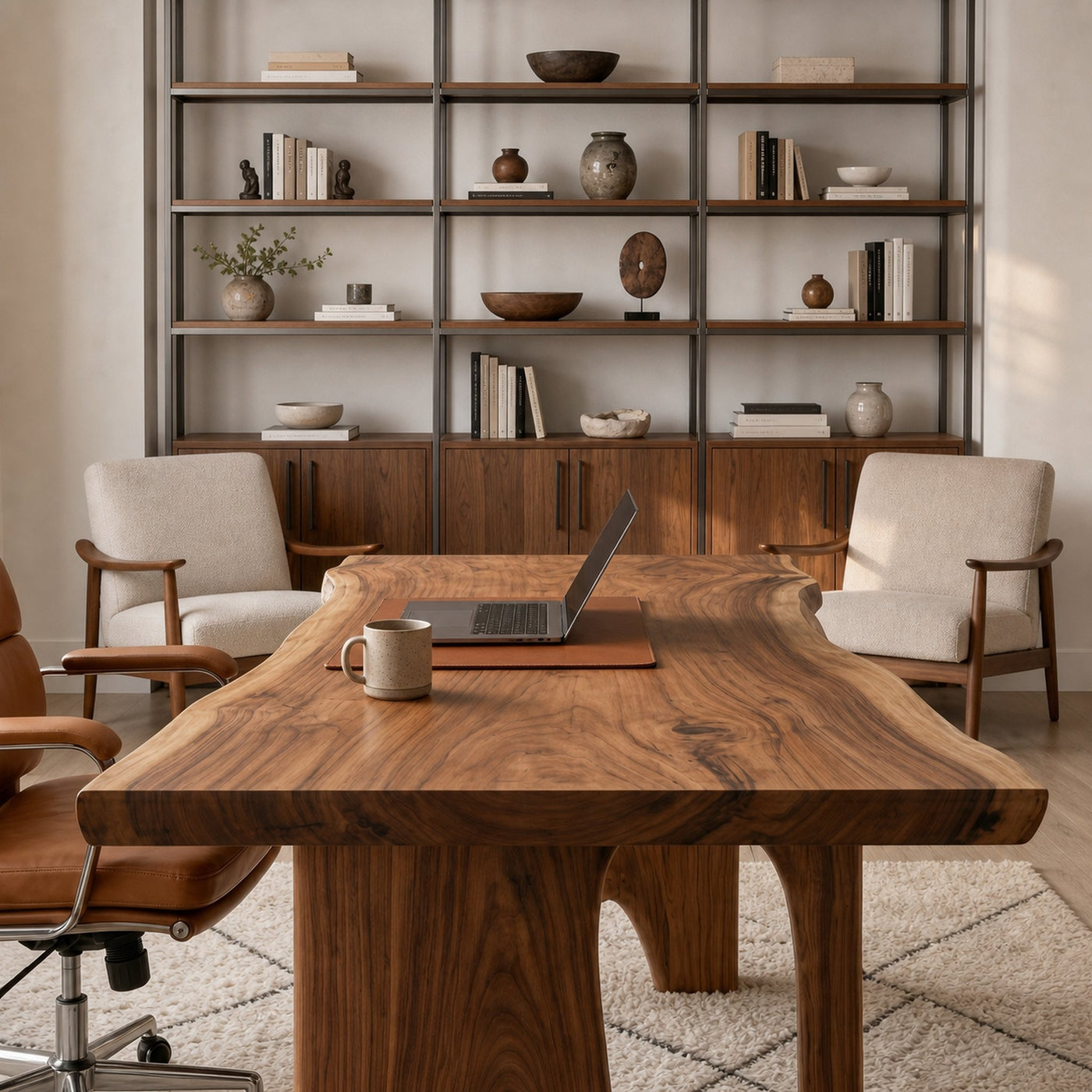Nature Inspired Wooden Desk For Study Room And Home Office - product view 3