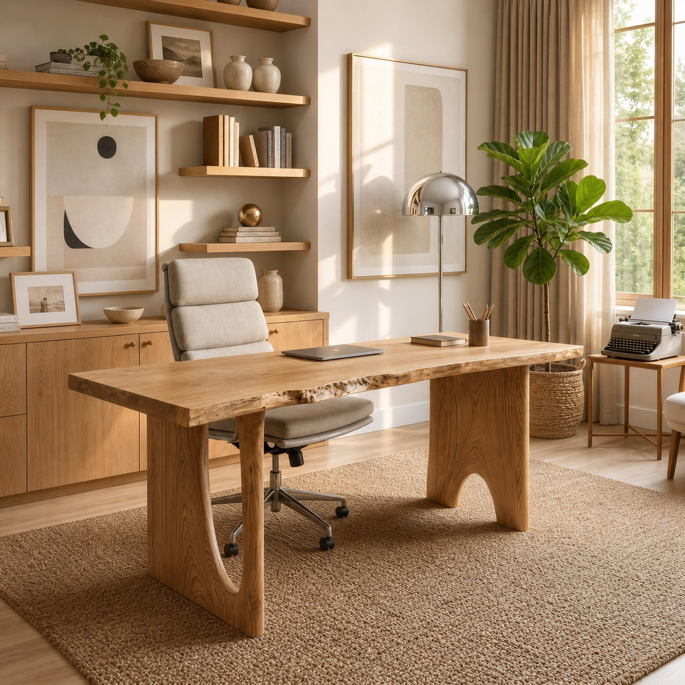 Nature Inspired Wooden Desk For Study Room And Home Office - product view 5
