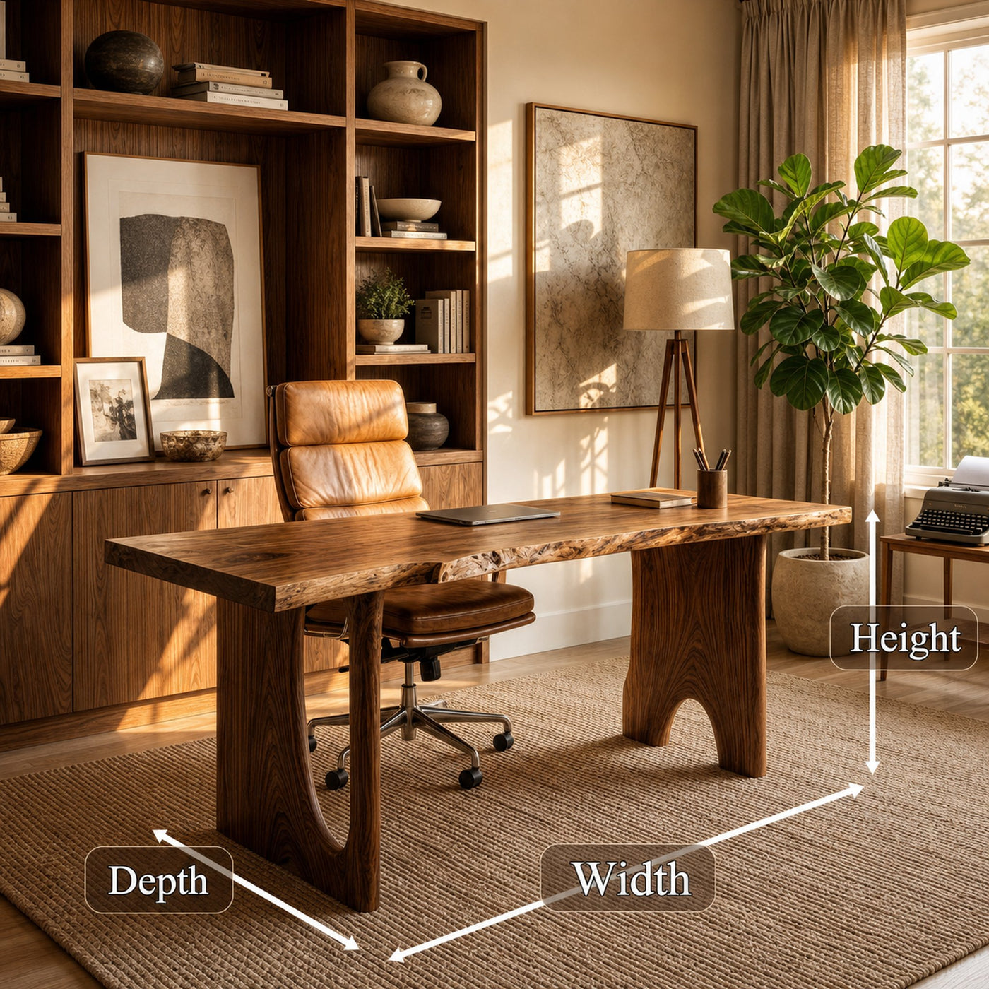 Nature Inspired Wooden Desk For Study Room And Home Office - product view 8