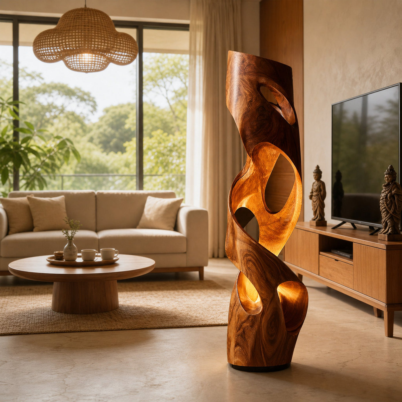 Organic Accent Lamp Living Room Kitchen Dining Room Corner Space - product view 6