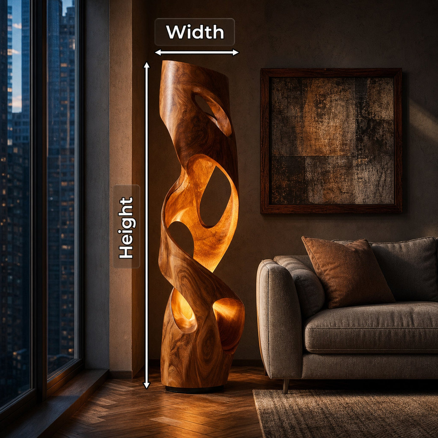 Organic Accent Lamp Living Room Kitchen Dining Room Corner Space - product view 8