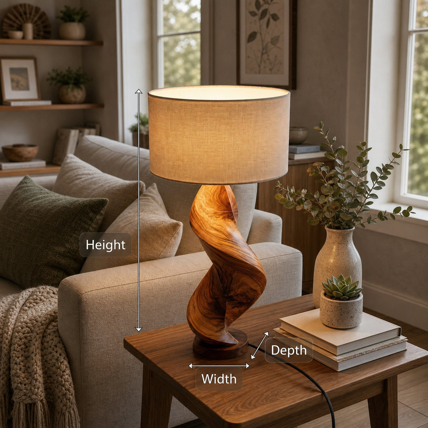Organic Ambient Lamp Bedroom Living Room Dining Room Corner - product view 8