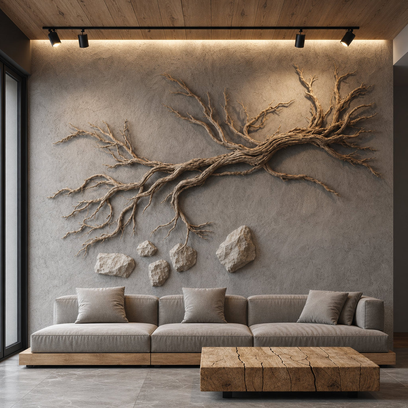 Organic Branch Solid Wood Wall Art Sculptural Interior Decor