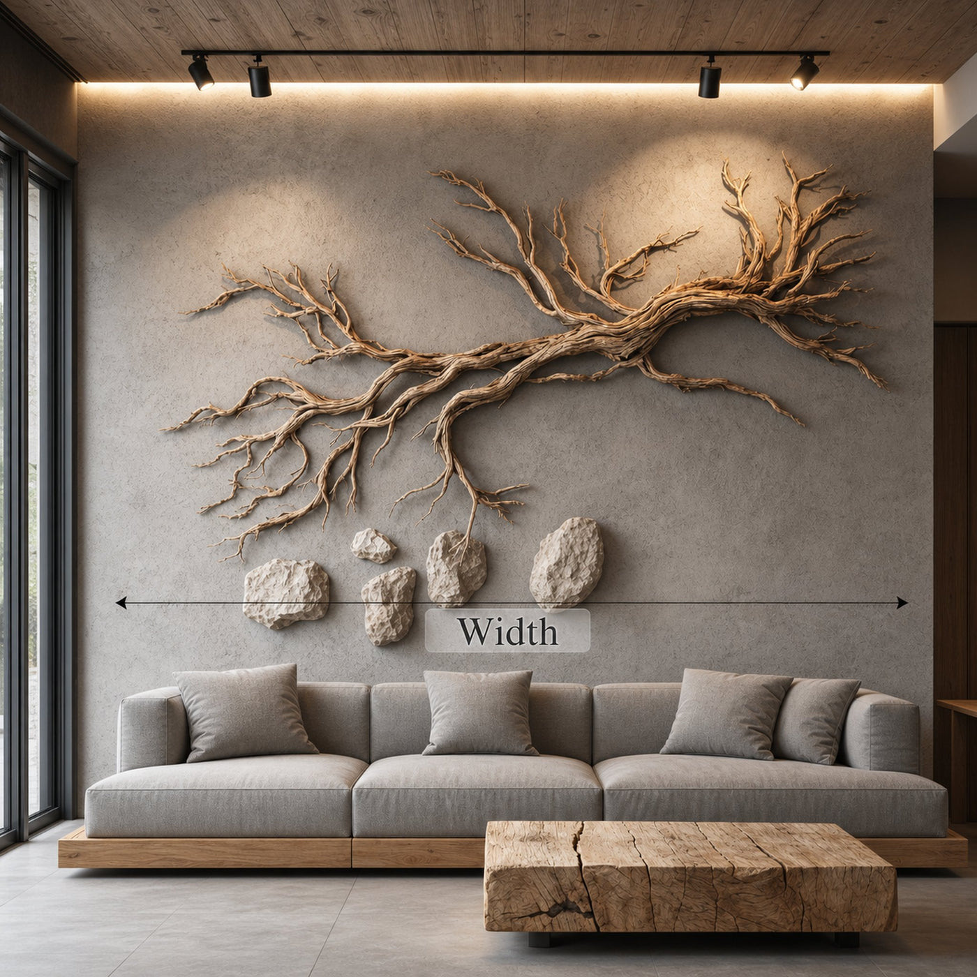 Organic Branch Solid Wood Wall Art Sculptural Interior Decor - product view 4