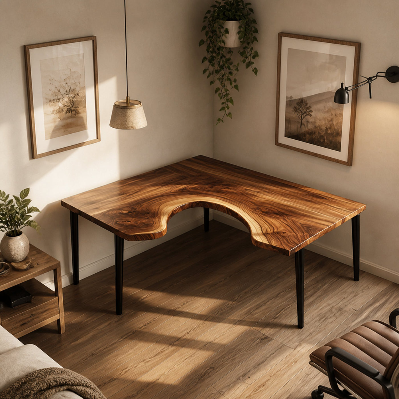 Organic Contemporary Corner Work Desk Home Office And Study Room