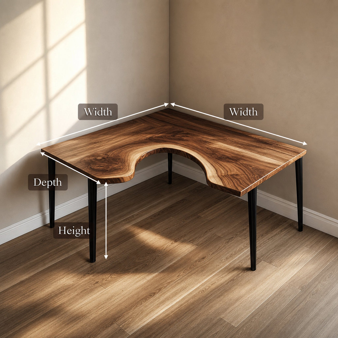 Organic Contemporary Corner Work Desk Home Office And Study Room - product view 4