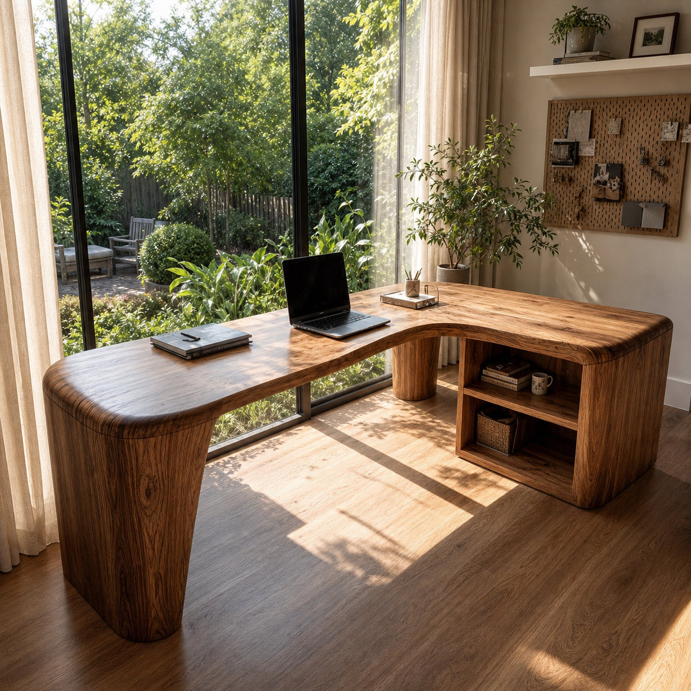 Organic Corner Desk Handcrafted Wood Design For Home Office