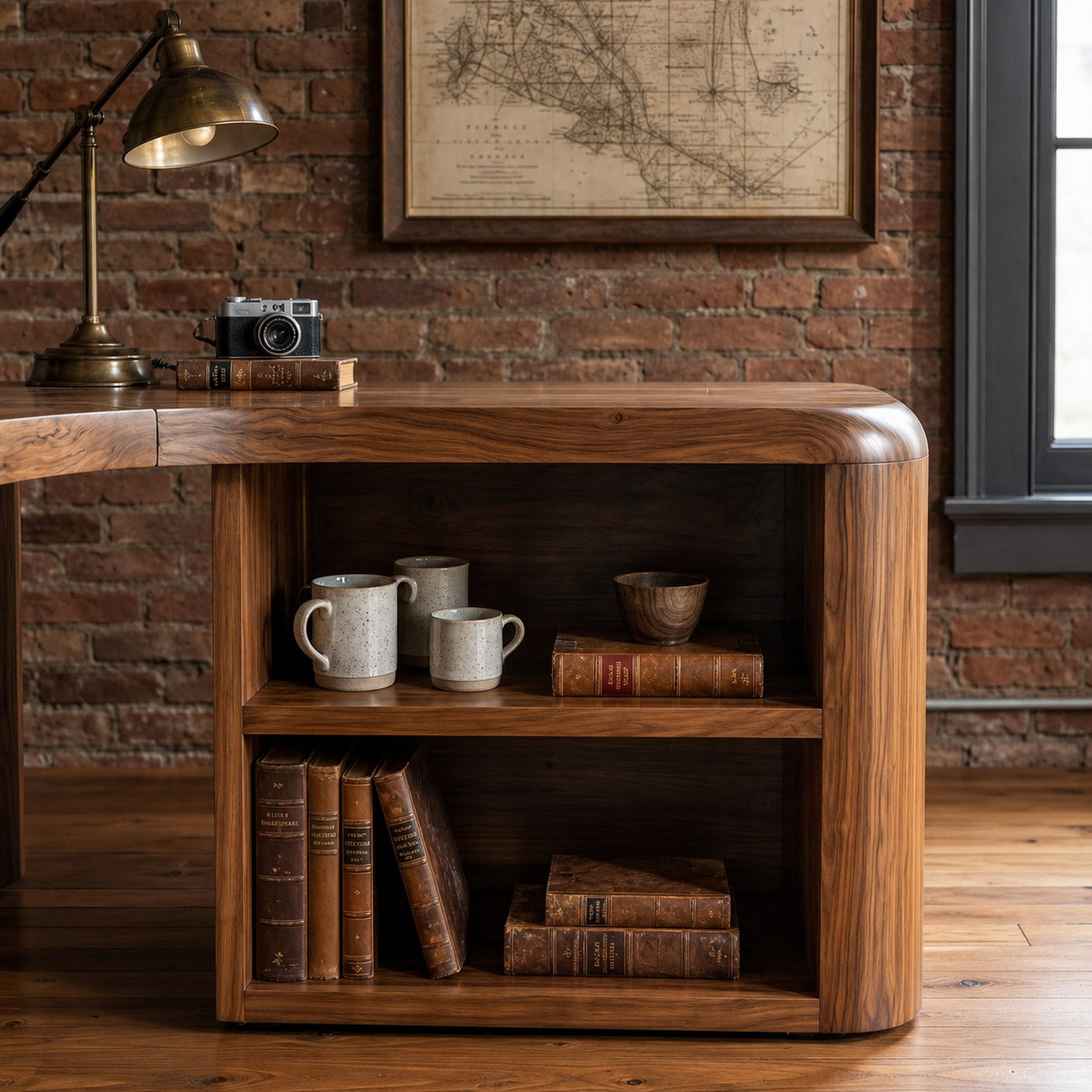 Organic Corner Desk Handcrafted Wood Design For Home Office - product view 2