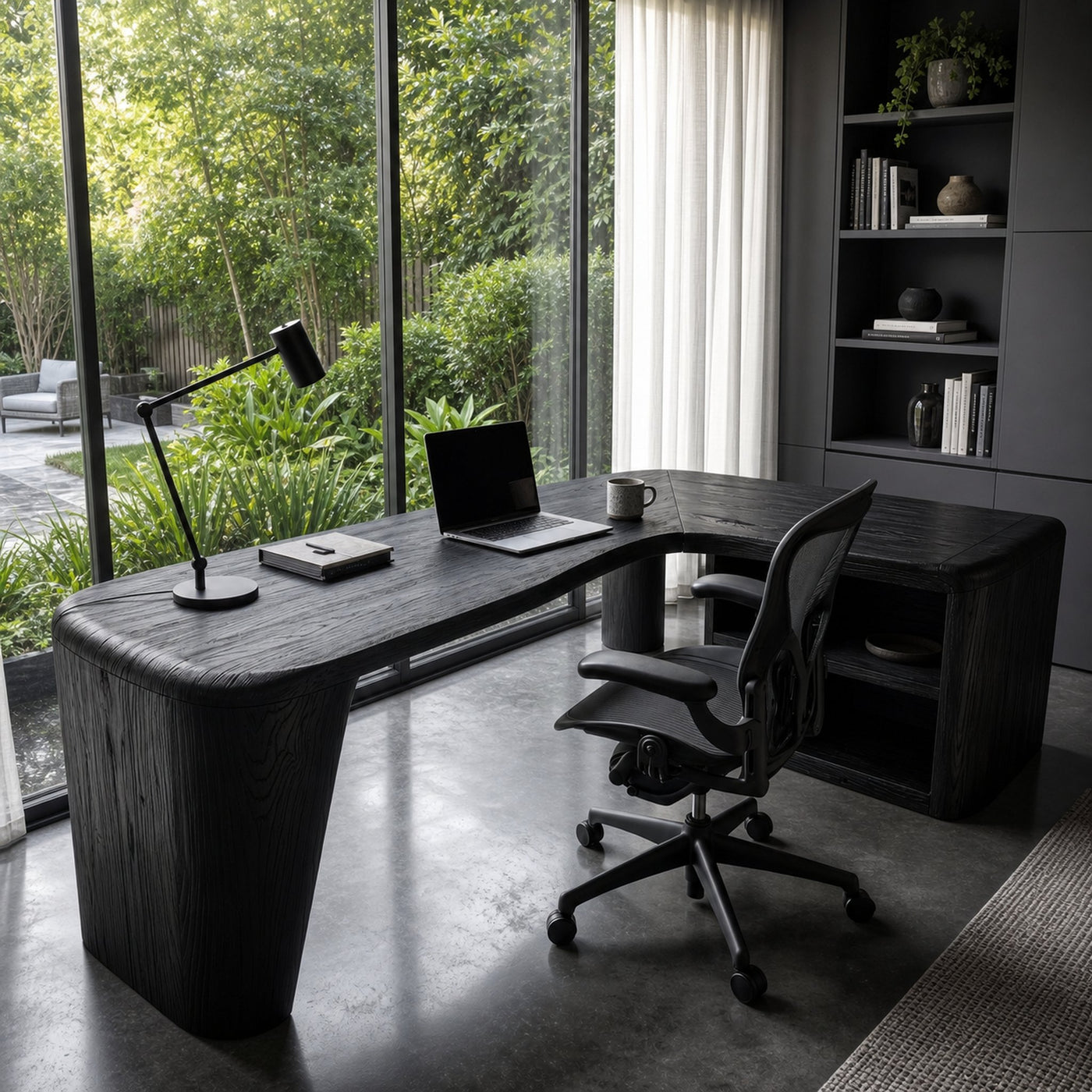 Organic Corner Desk Handcrafted Wood Design For Home Office - product view 4