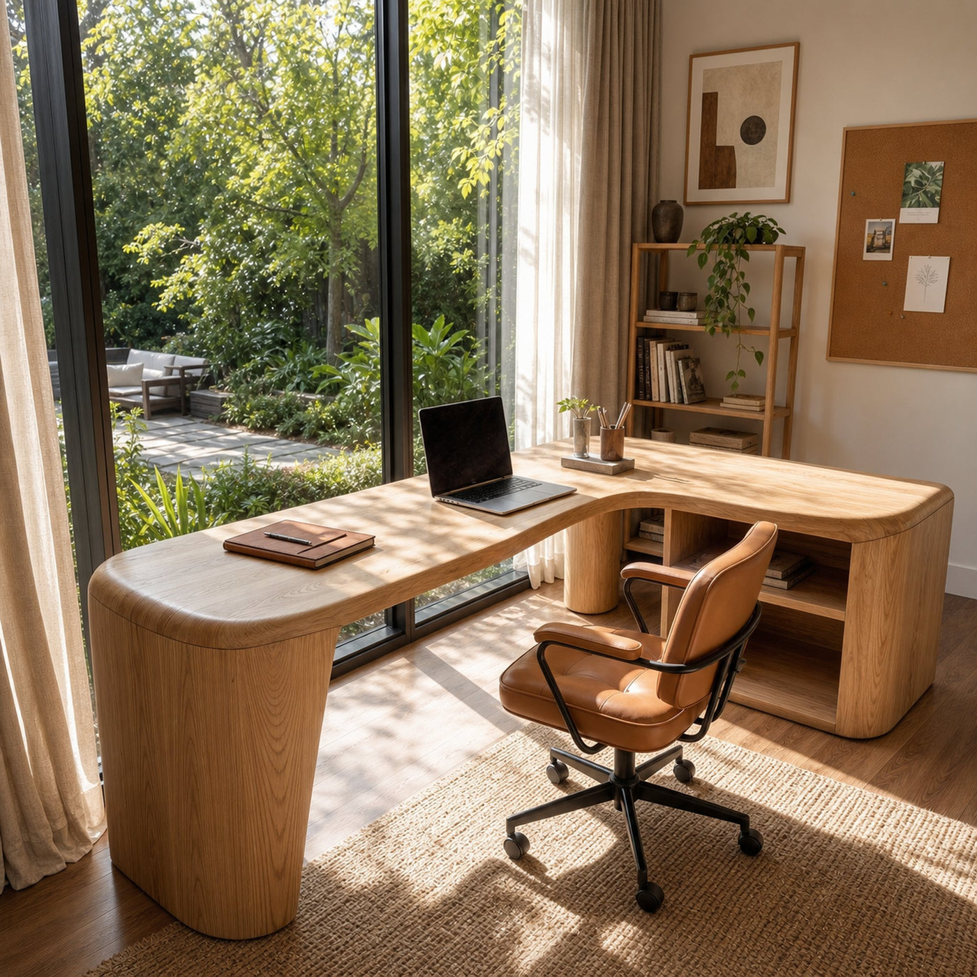 Organic Corner Desk Handcrafted Wood Design For Home Office - product view 5