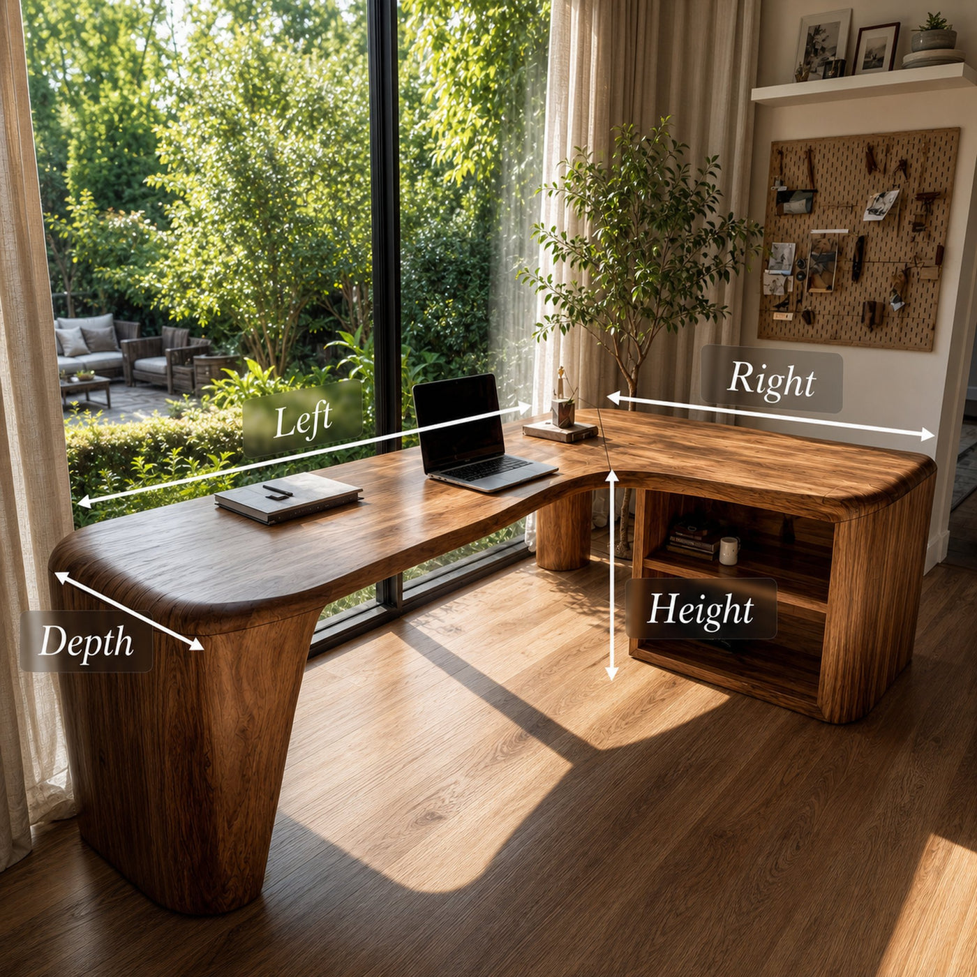 Organic Corner Desk Handcrafted Wood Design For Home Office - product view 8
