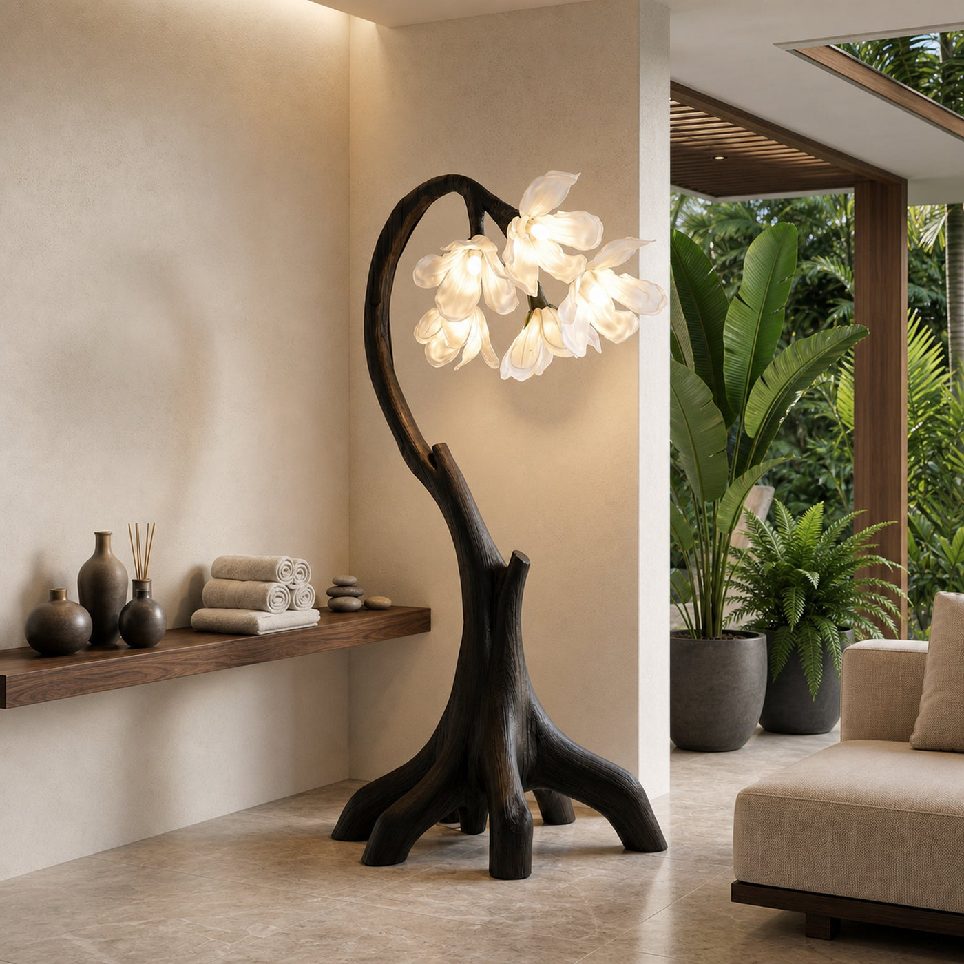 Organic Floral Floor Lamp For Living Room And Bedroom - product view 4