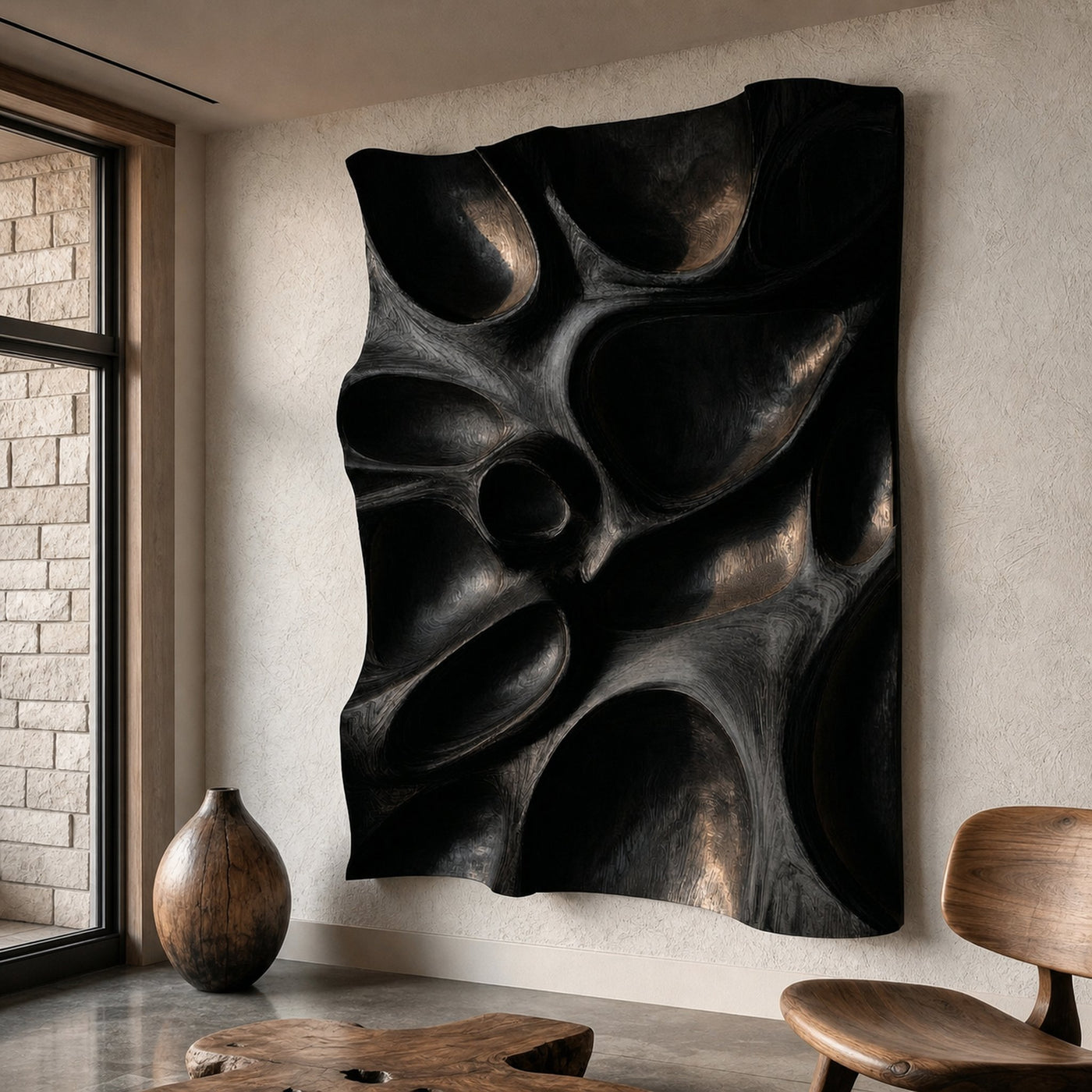 Organic Hollow Wood Wall Decor Panel For Living Room And Bedroom - product view 5