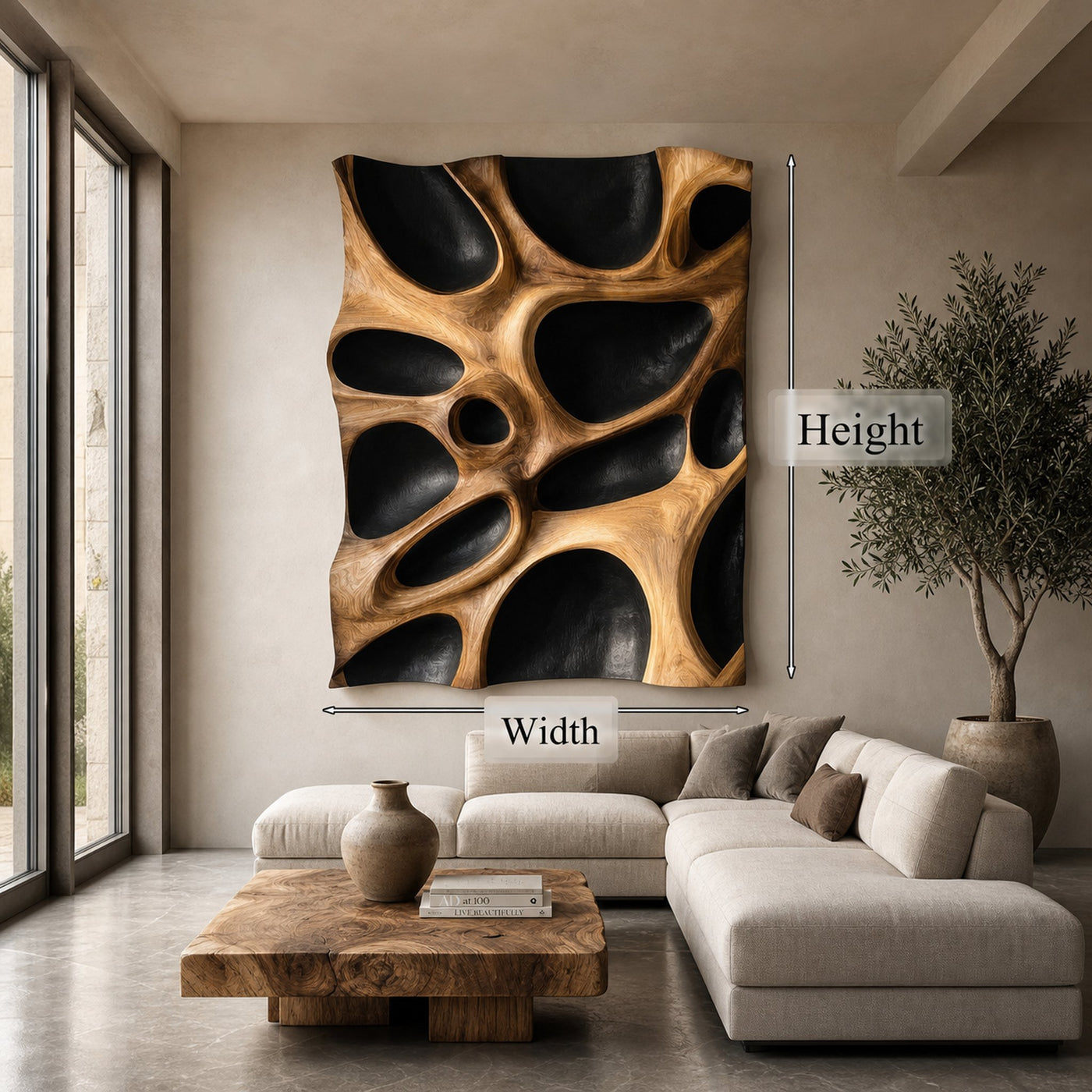 Organic Hollow Wood Wall Decor Panel For Living Room And Bedroom - product view 8