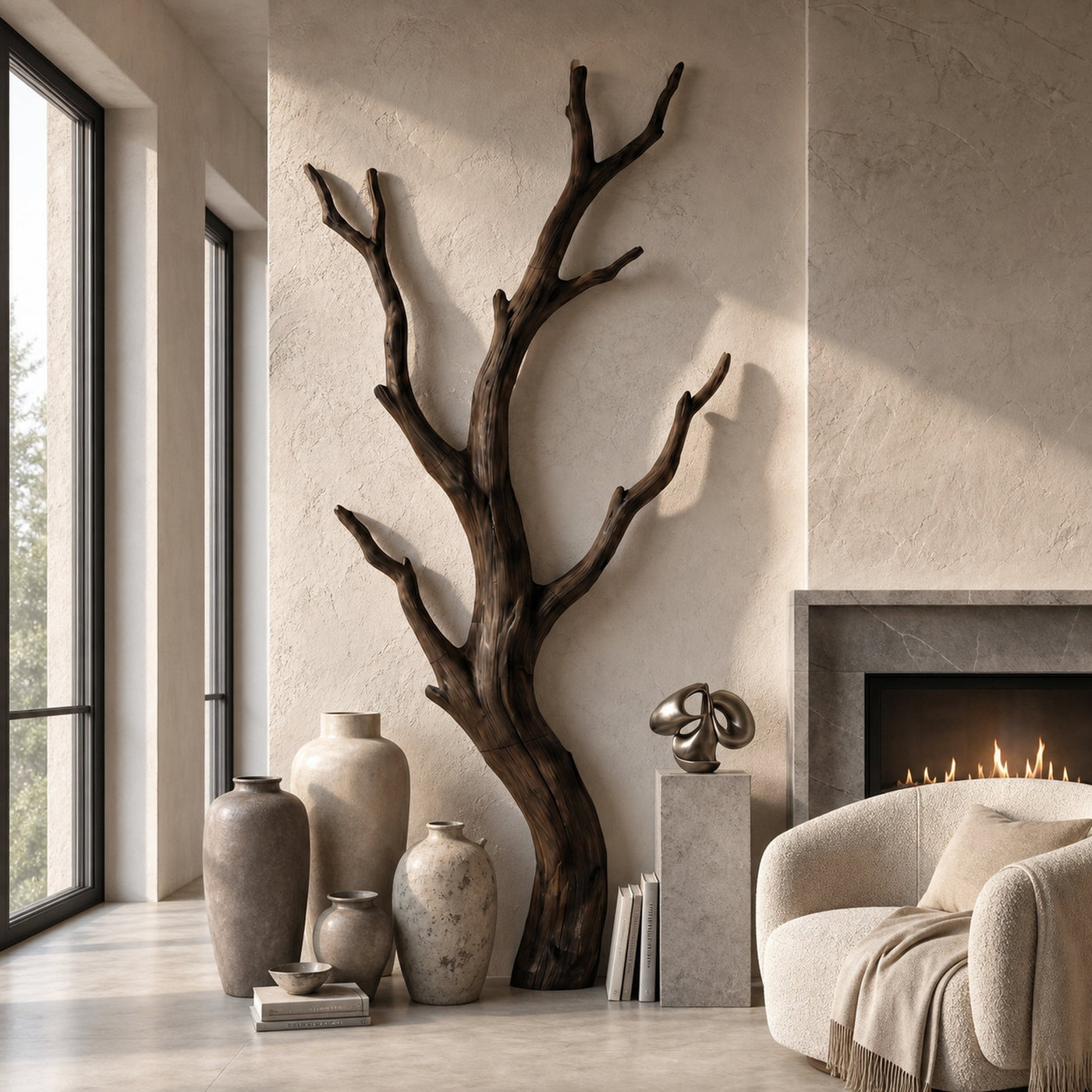 Organic Modern Branch Wall Art For Living Room