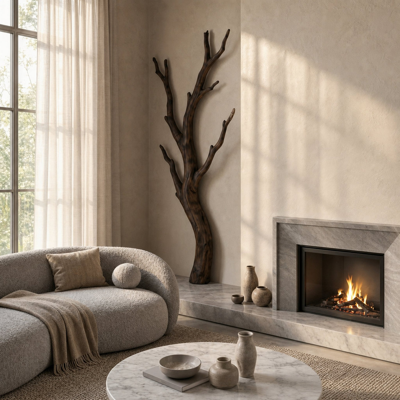 Organic Modern Branch Wall Art For Living Room - product view 3