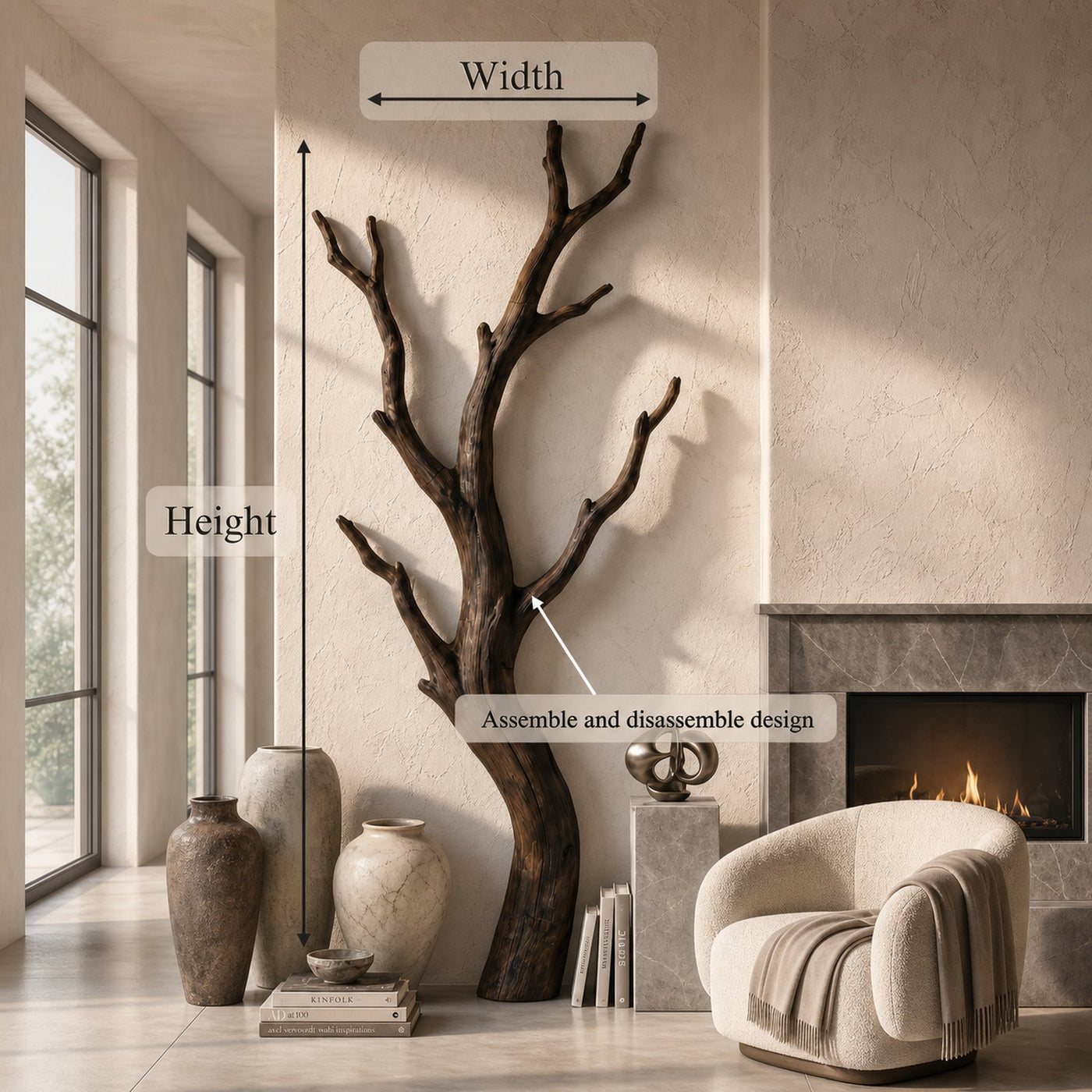 Organic Modern Branch Wall Art For Living Room - product view 8