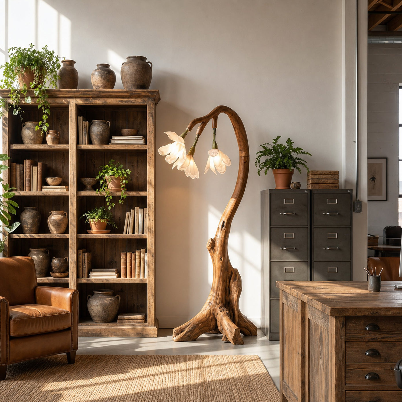 Organic Modern Floral Floor Lamp For Living Room And Bedroom - product view 3