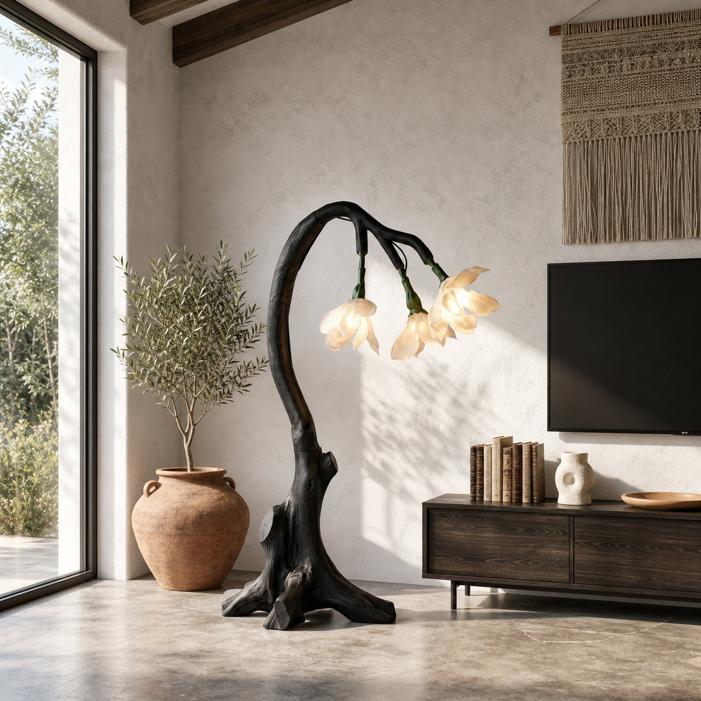 Organic Modern Floral Floor Lamp For Living Room And Bedroom - product view 4