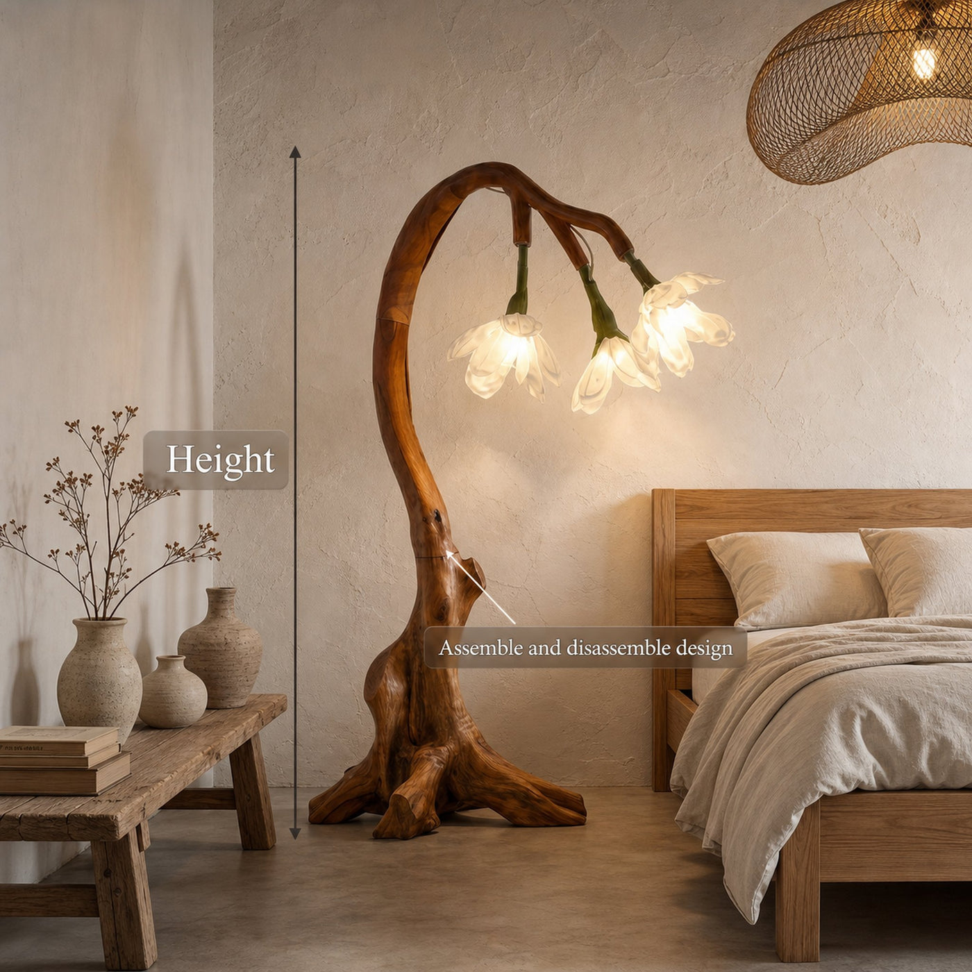 Organic Modern Floral Floor Lamp For Living Room And Bedroom - product view 8