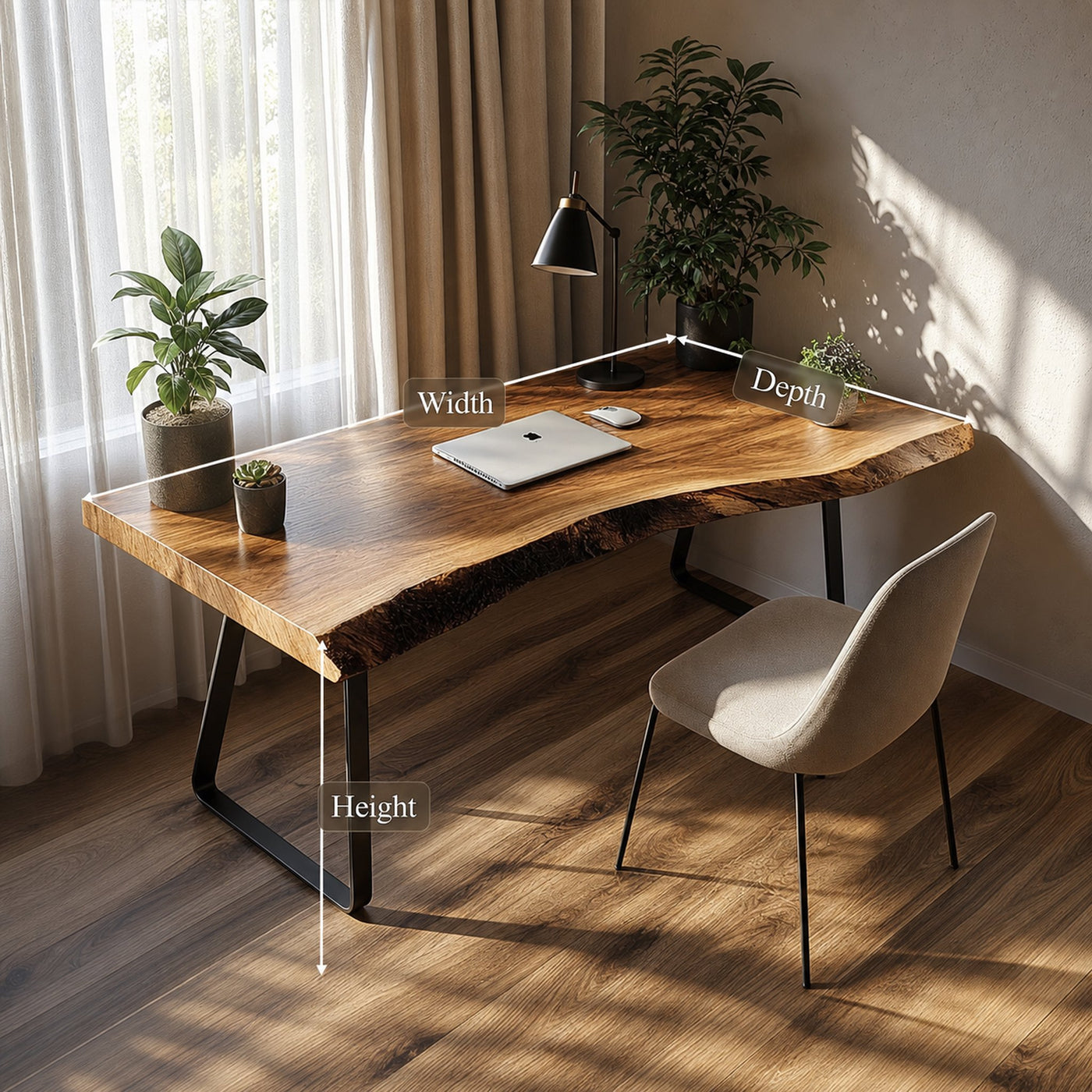 Organic Modern Office Desk Bedroom And Studio Room - product view 6