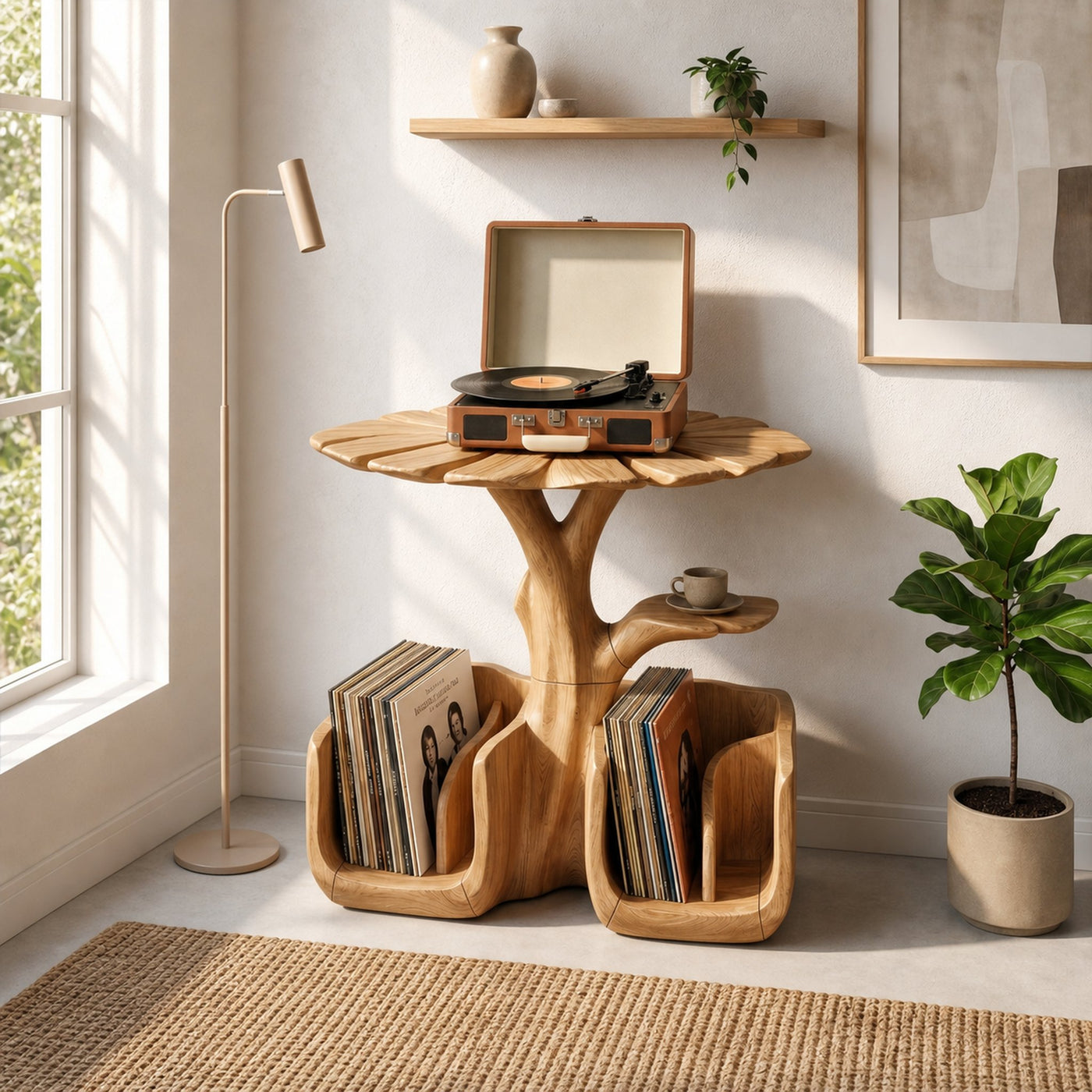 Organic Modern Record Player Stand For Living Room - product view 4