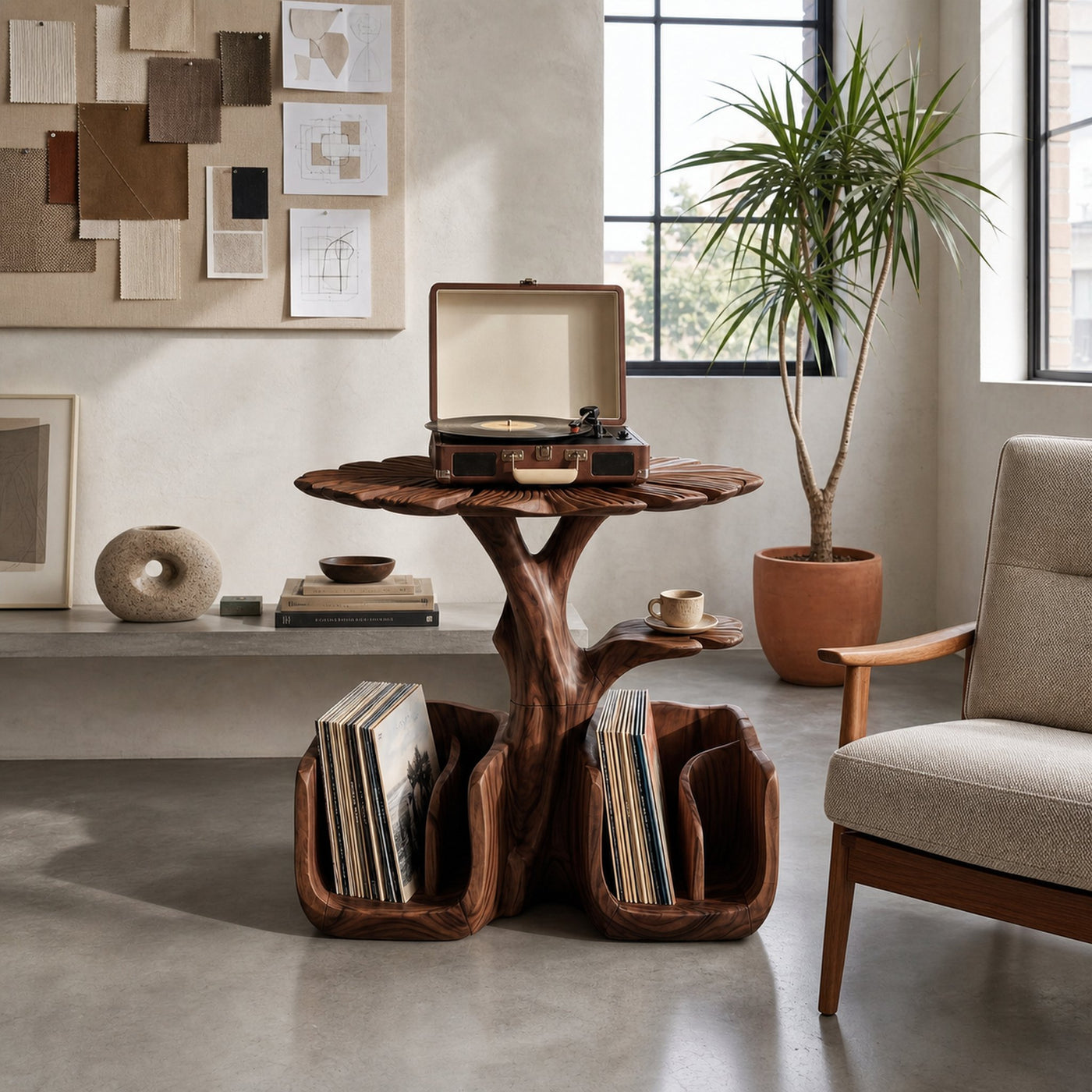 Organic Modern Record Player Stand For Living Room - product view 6