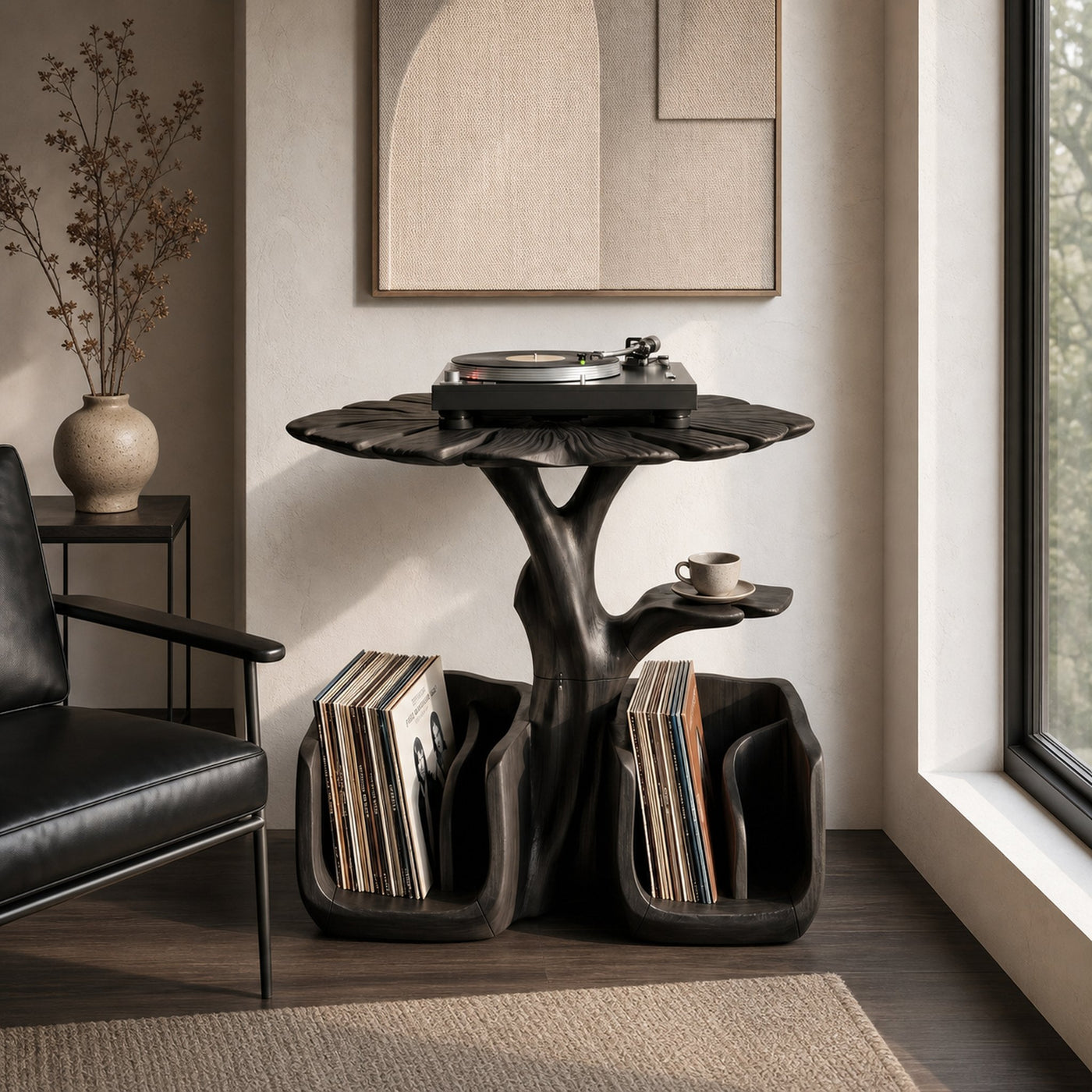 Organic Modern Record Player Stand For Living Room - product view 7
