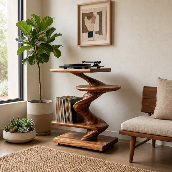 Organic Modern Record Player Stand For Lounge